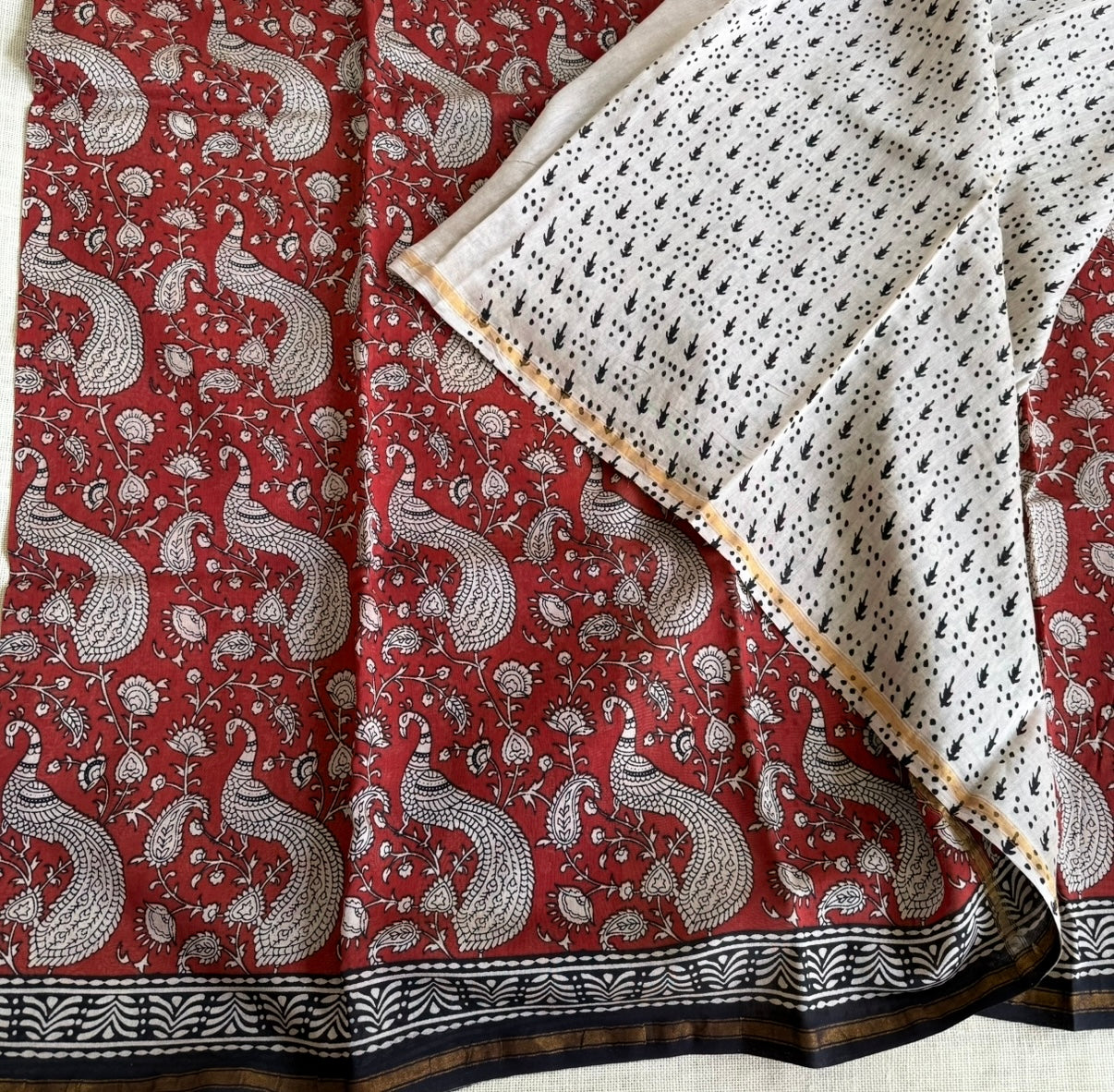 Maroon Pure Chanderi Silk Cotton Saree