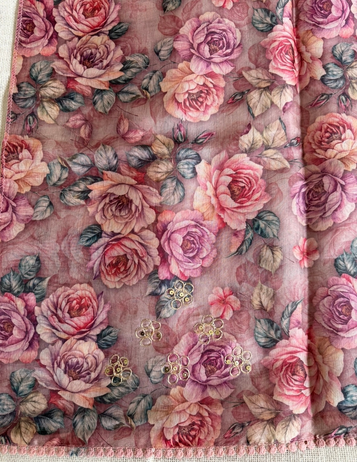 Wine Purple Floral Fancy Saree