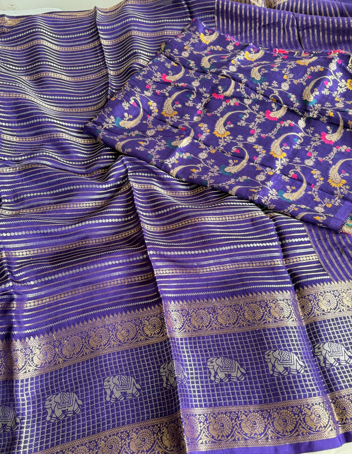 Purple Pure Dola Silk Saree