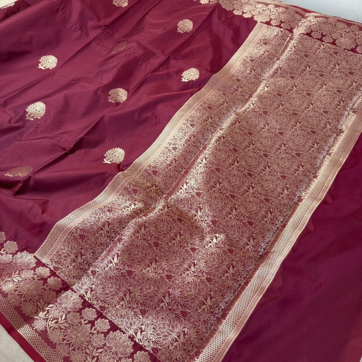 Maroon Banarasi Kadwa Katan Silk Saree