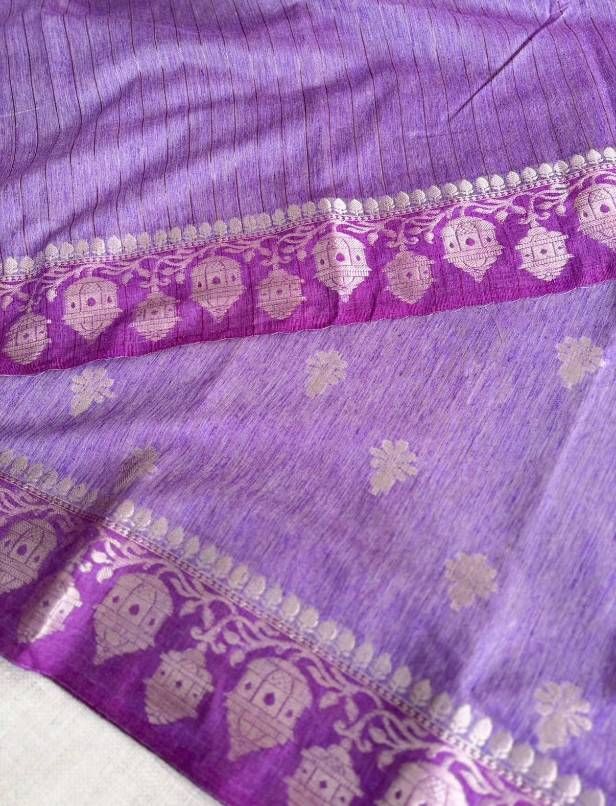 Dark Purple Munga Silk Cotton Saree