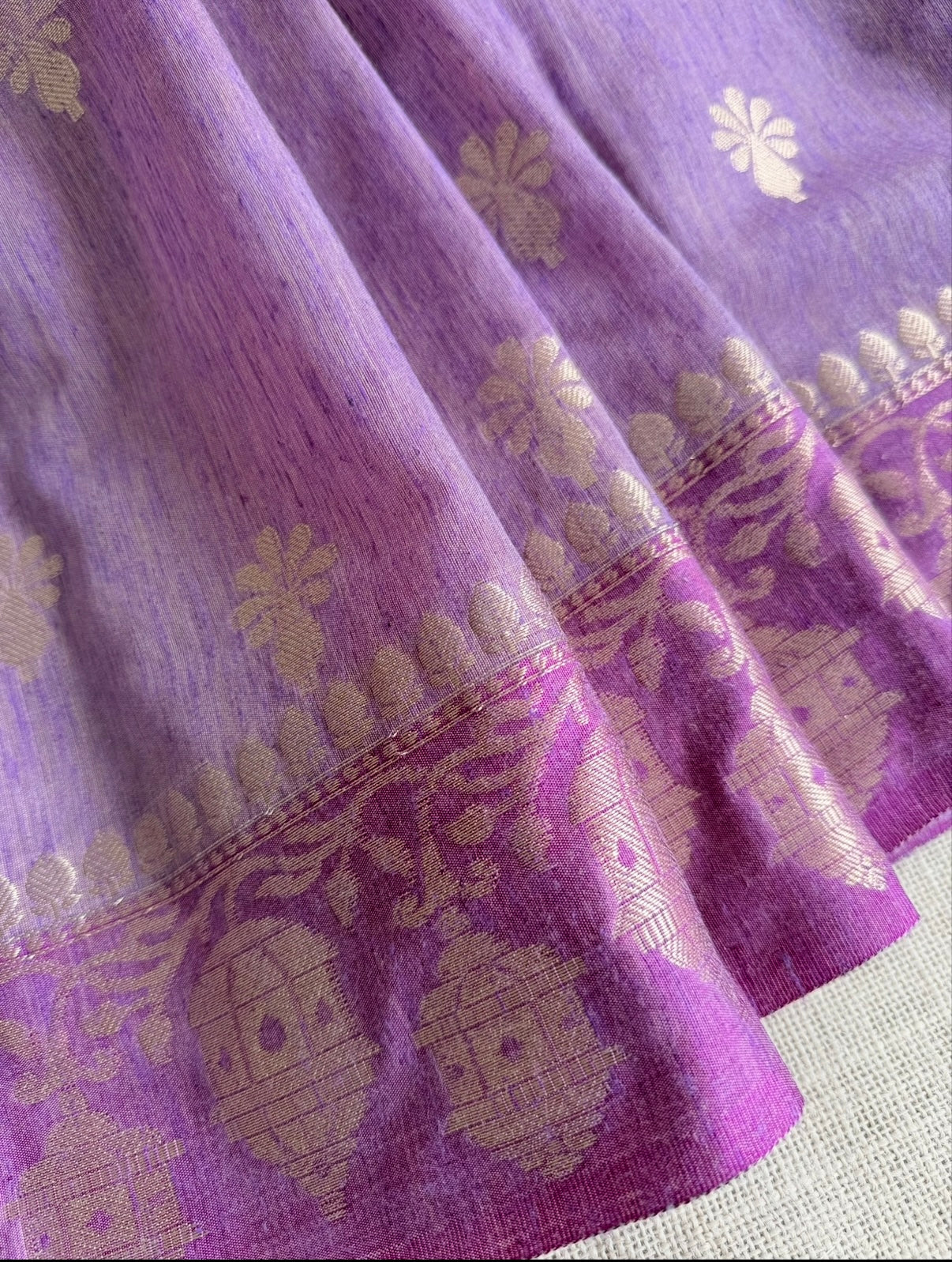Dark Purple Munga Silk Cotton Saree