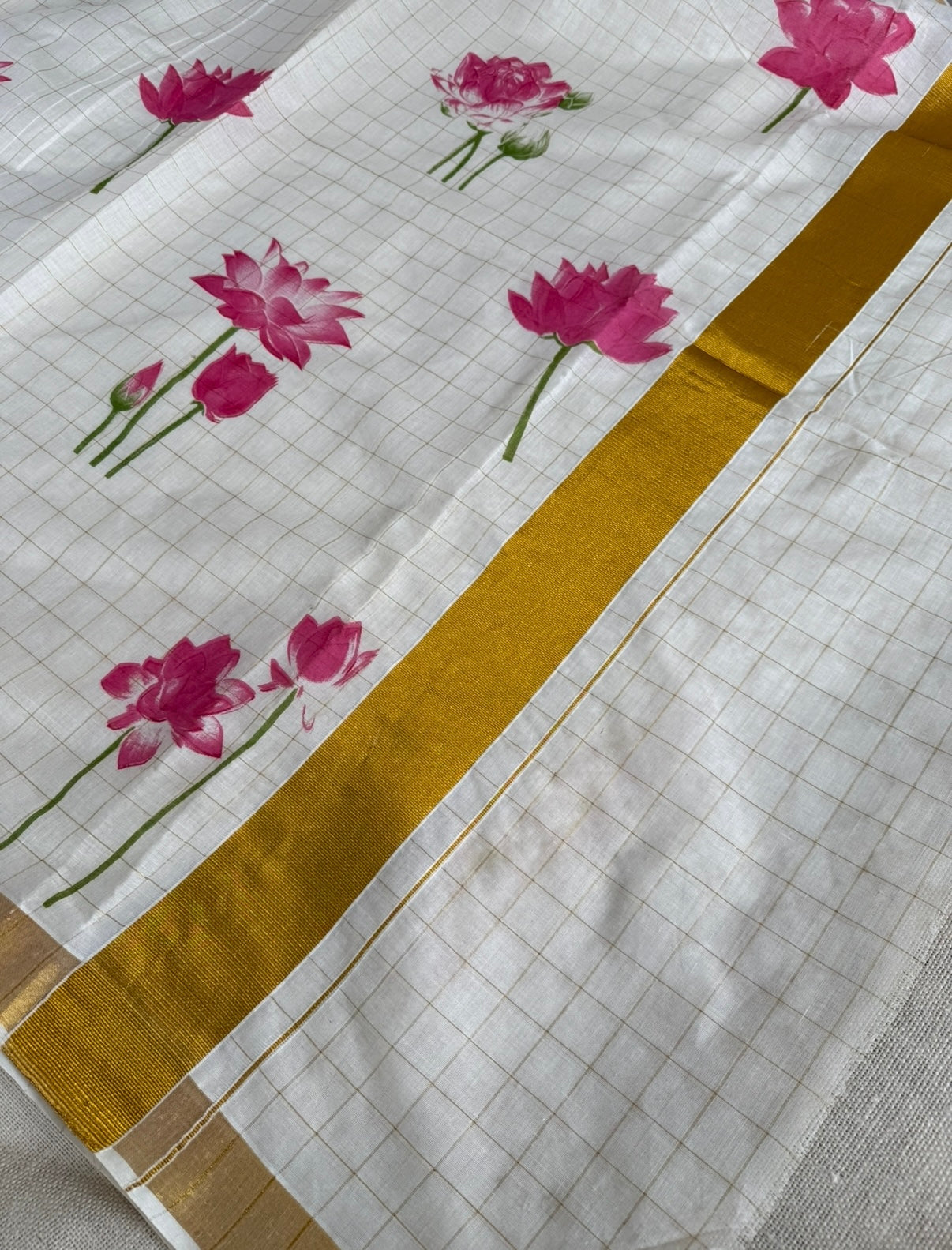 Onam Saree with Lotus