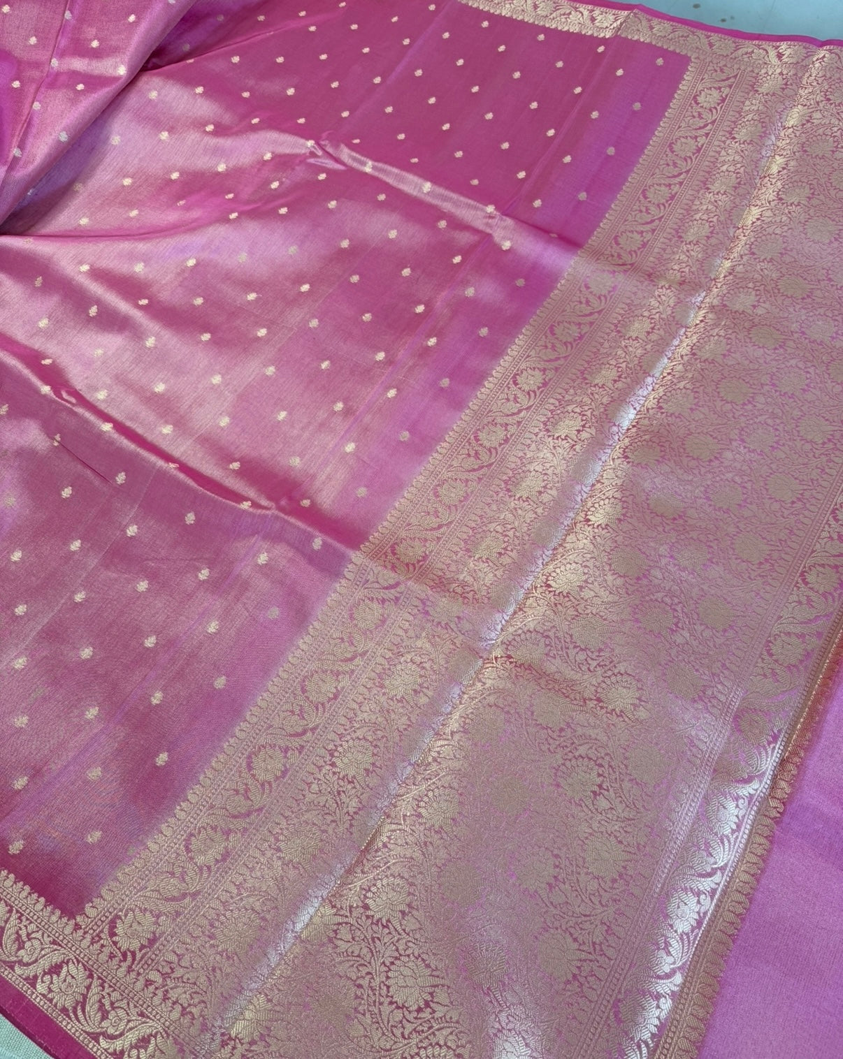 Pink Tissue Silk Saree