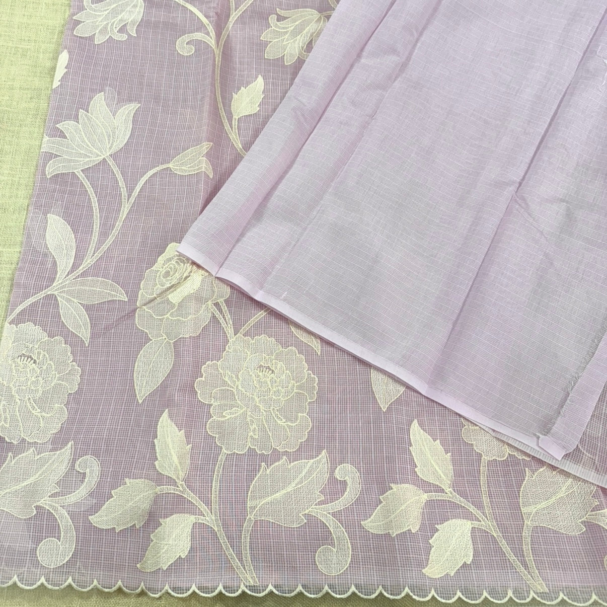 Pink Kota Embroidery Saree