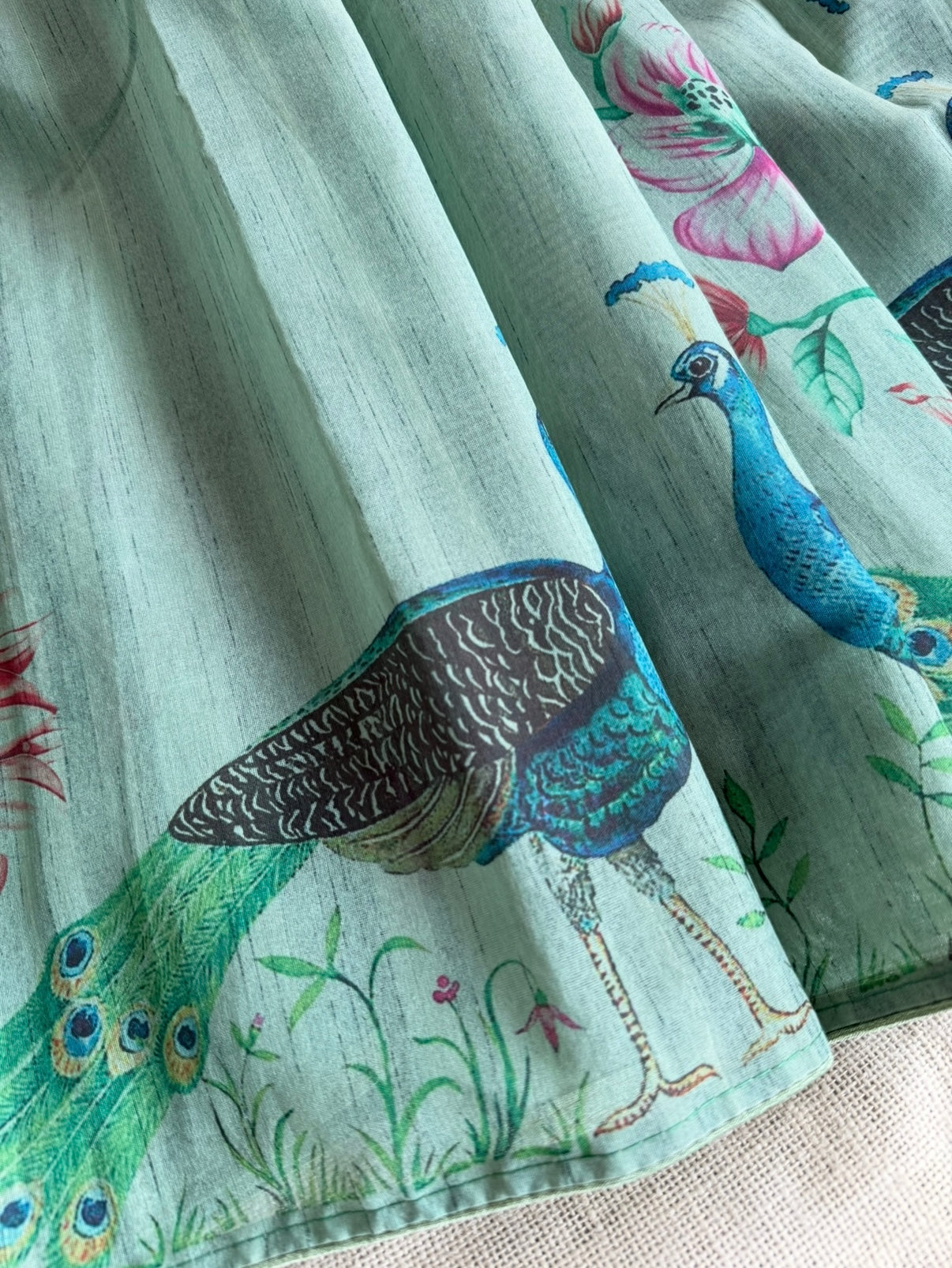 Peacock Semi Tussar Saree