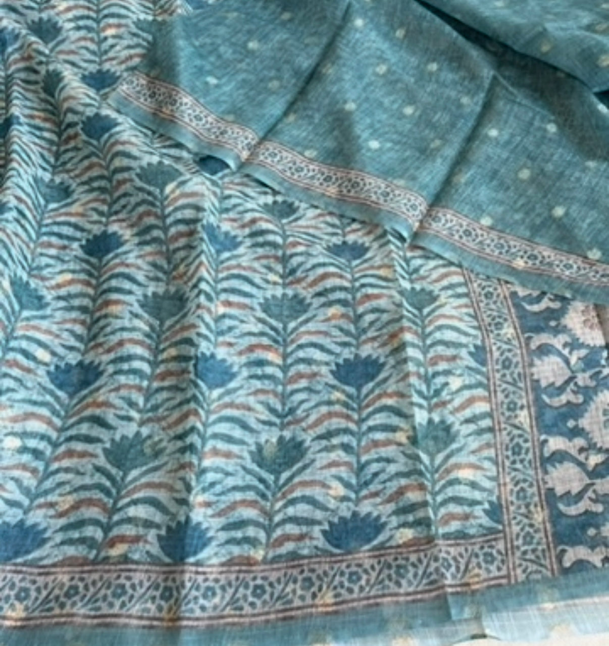 Peacock Blue Kota Doriya Saree