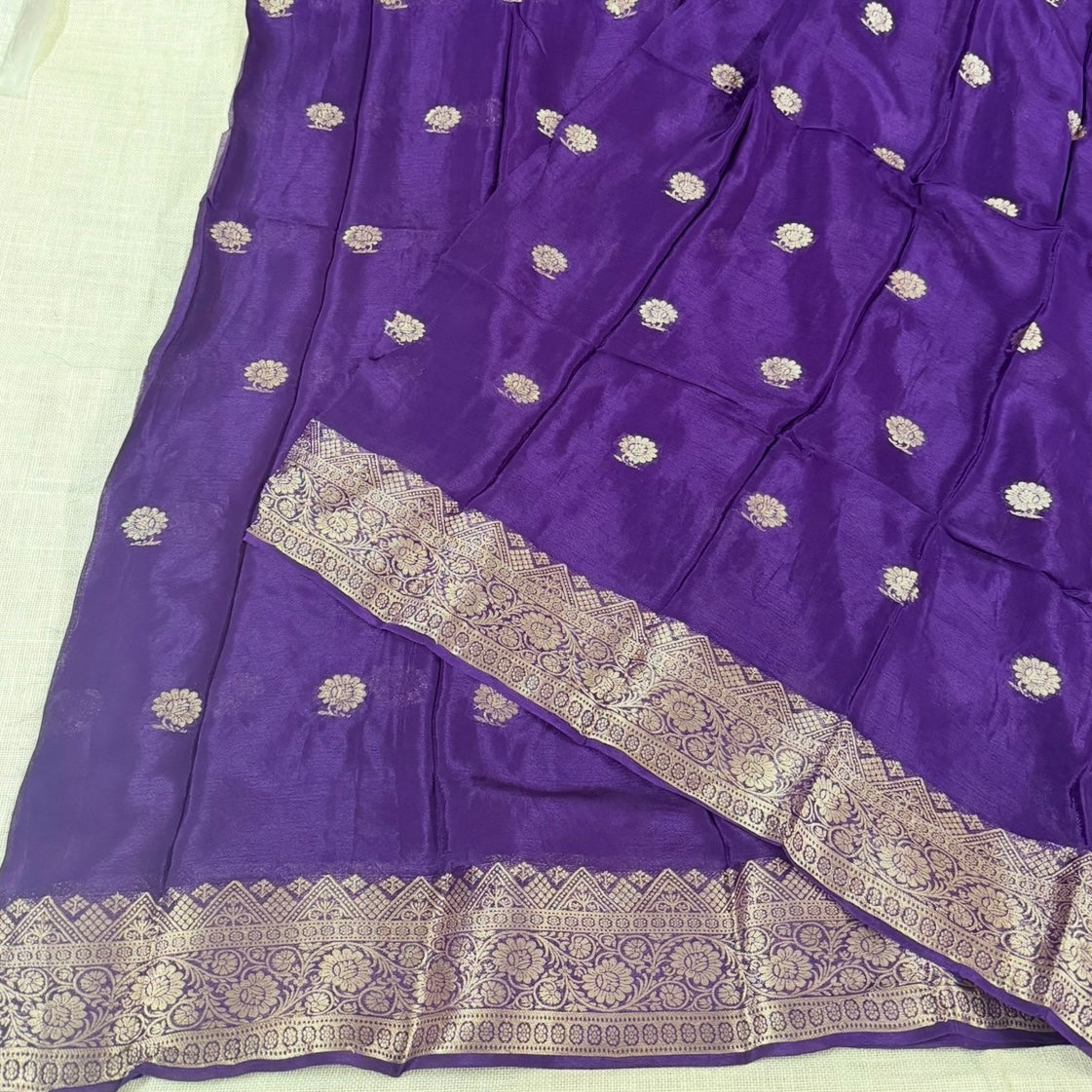 Rich Purple Viscose Crepe Silk Saree