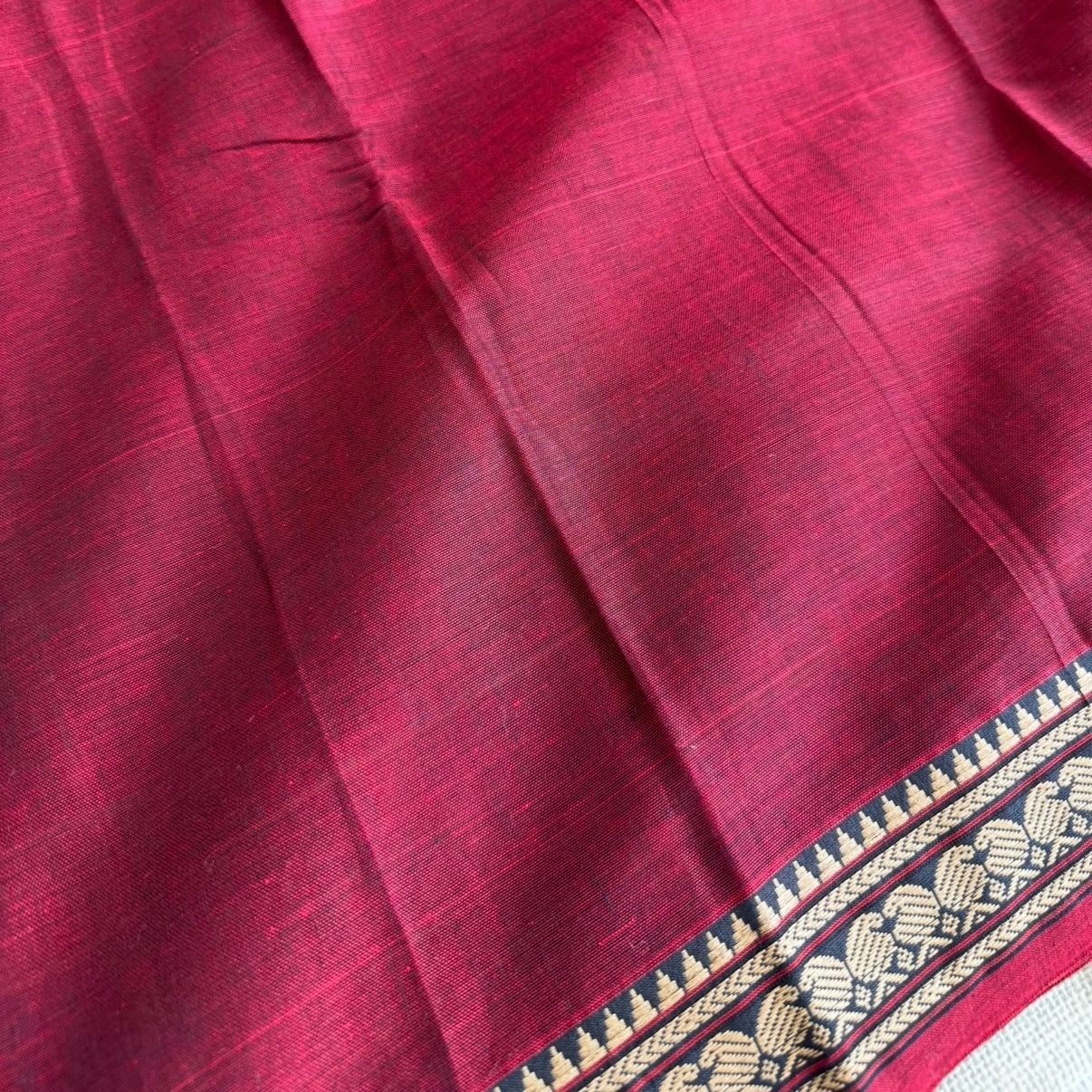 Maroon Pure Narayanpet Cotton Saree