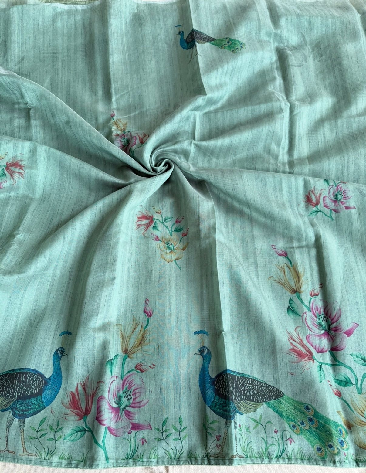 Peacock Semi Tussar Saree