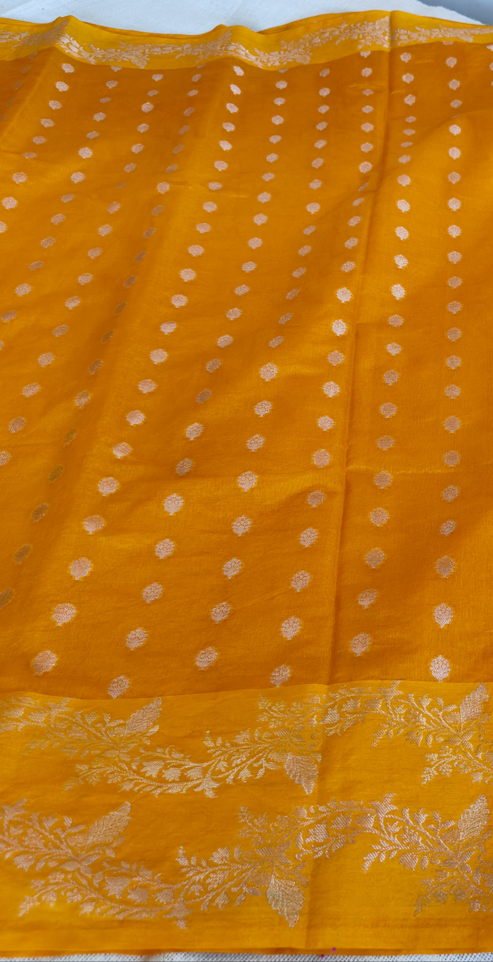Mango Yellow Pure Chanderi Silk