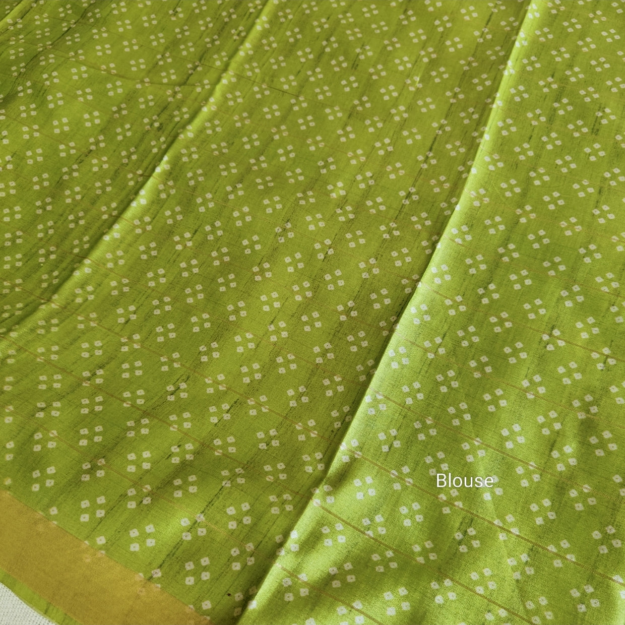Parrot Green Semi Tussar Saree