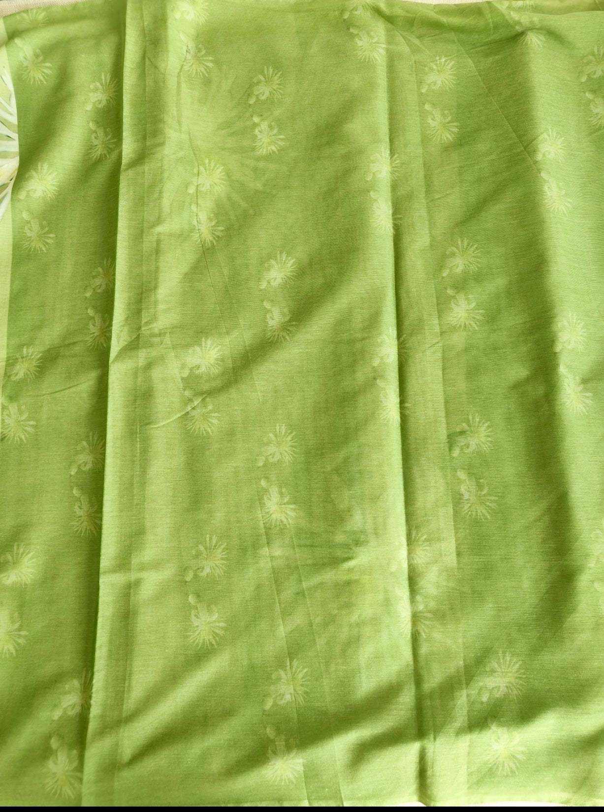 Olive Green Muslin Cotton Saree