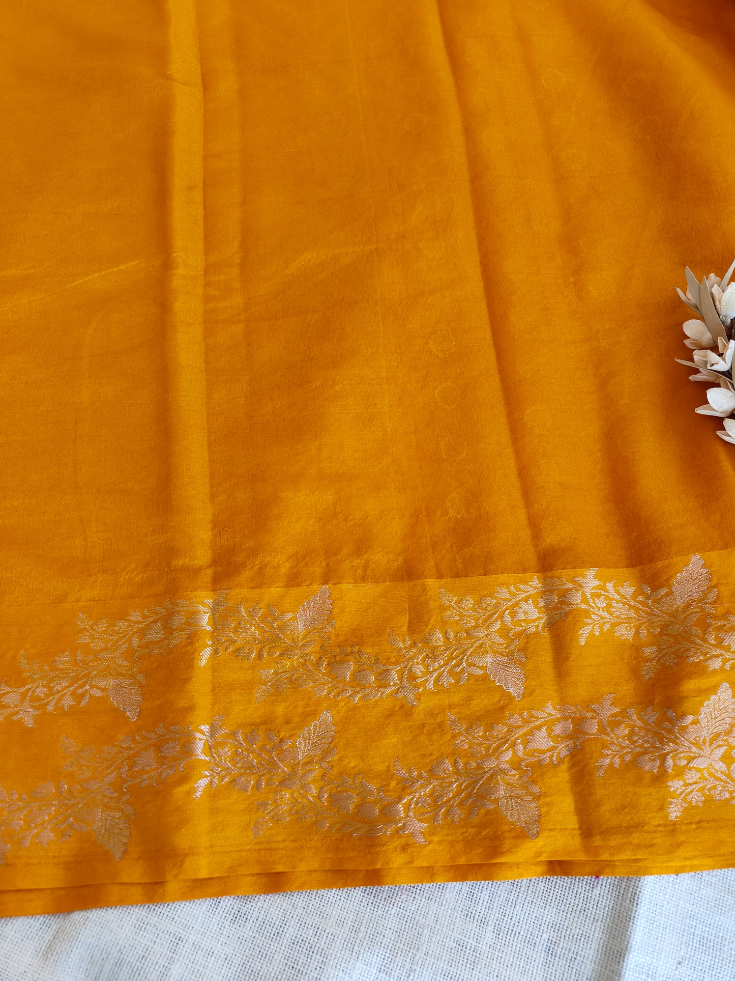 Mango Yellow Pure Chanderi Silk