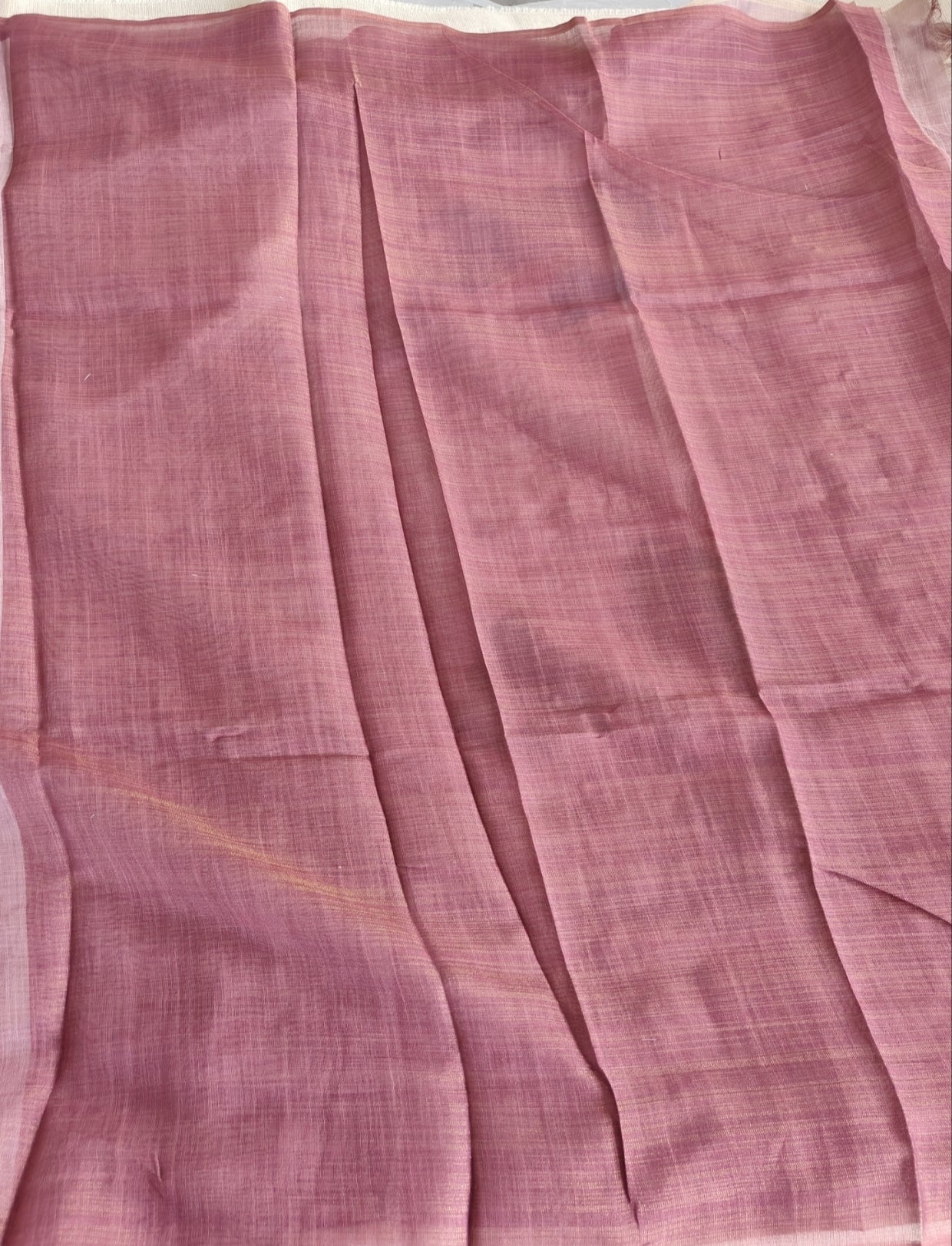 Brown Floral Tissue Linen Saree