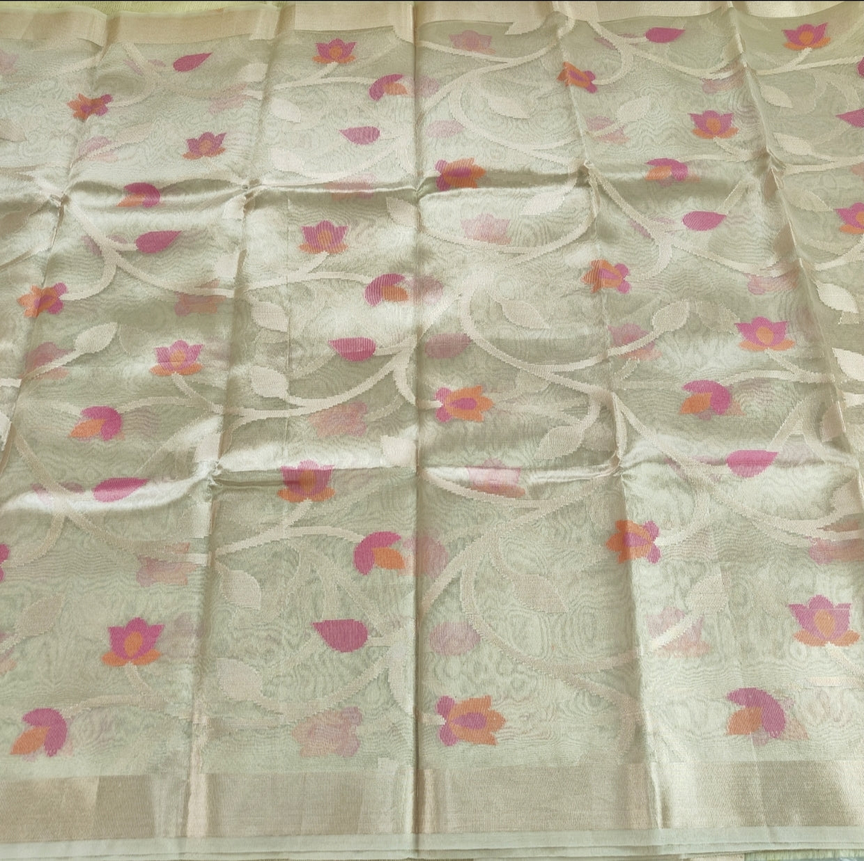 Ivory Tissue Jamdhani Saree