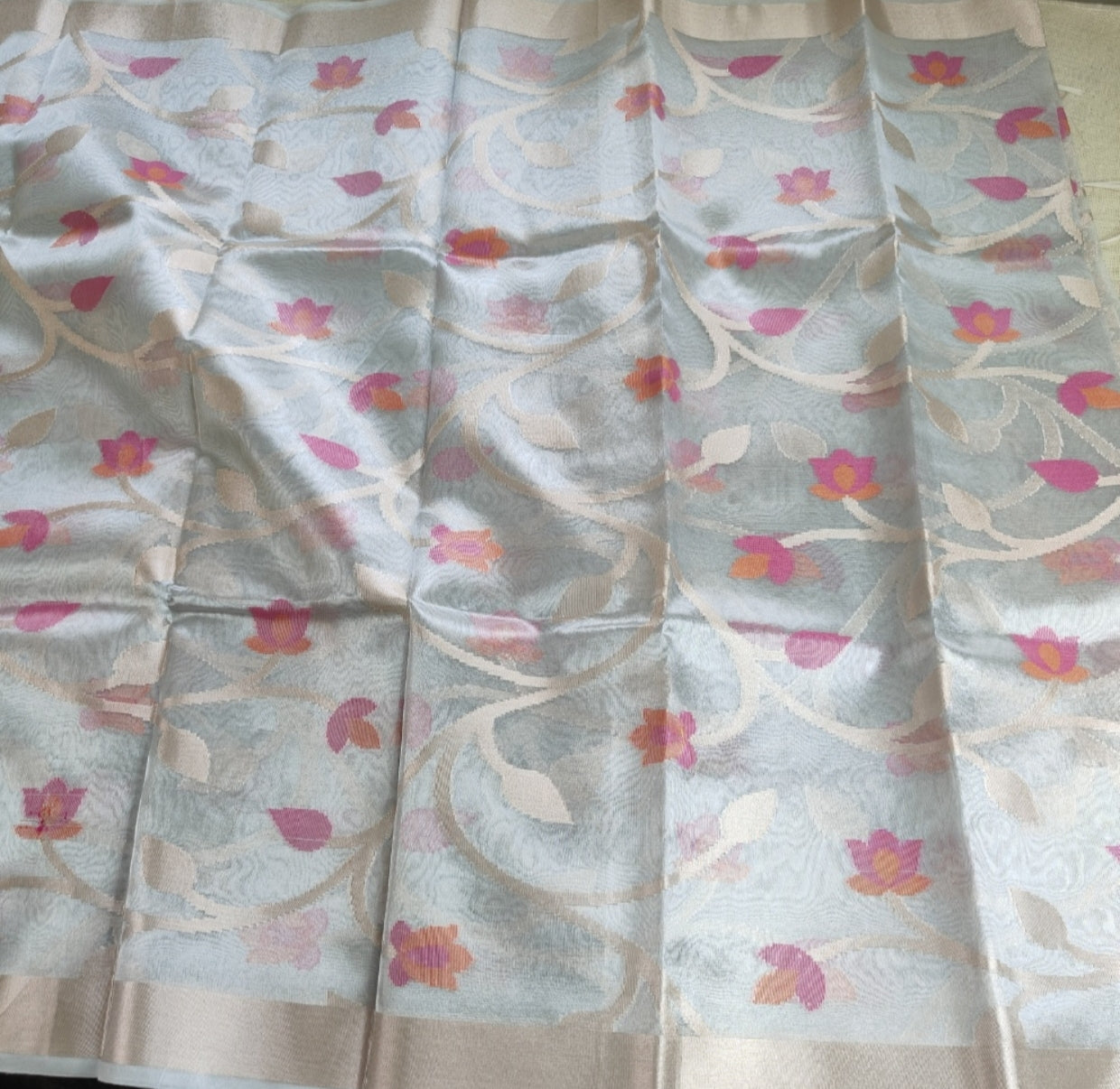 Silver Tissue Jamdhani Saree