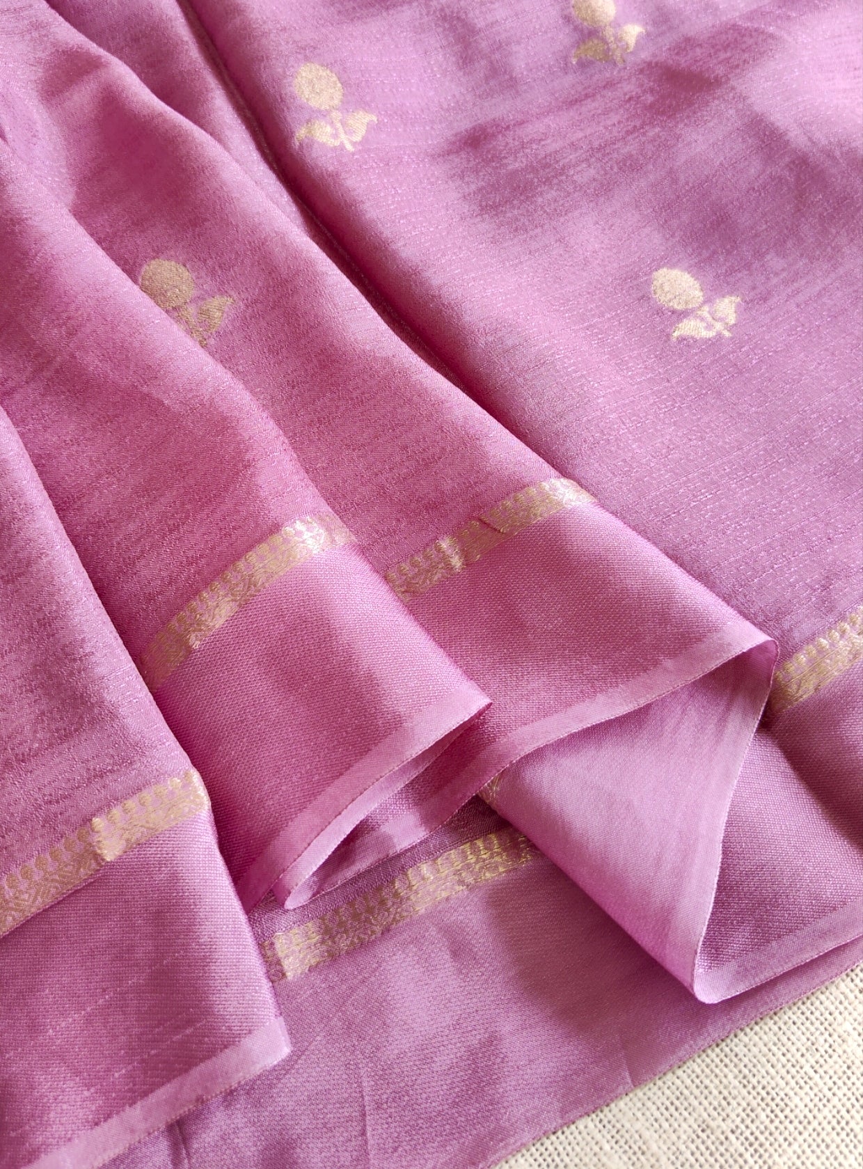 Lilac Viscous Khadi Georgette Saree
