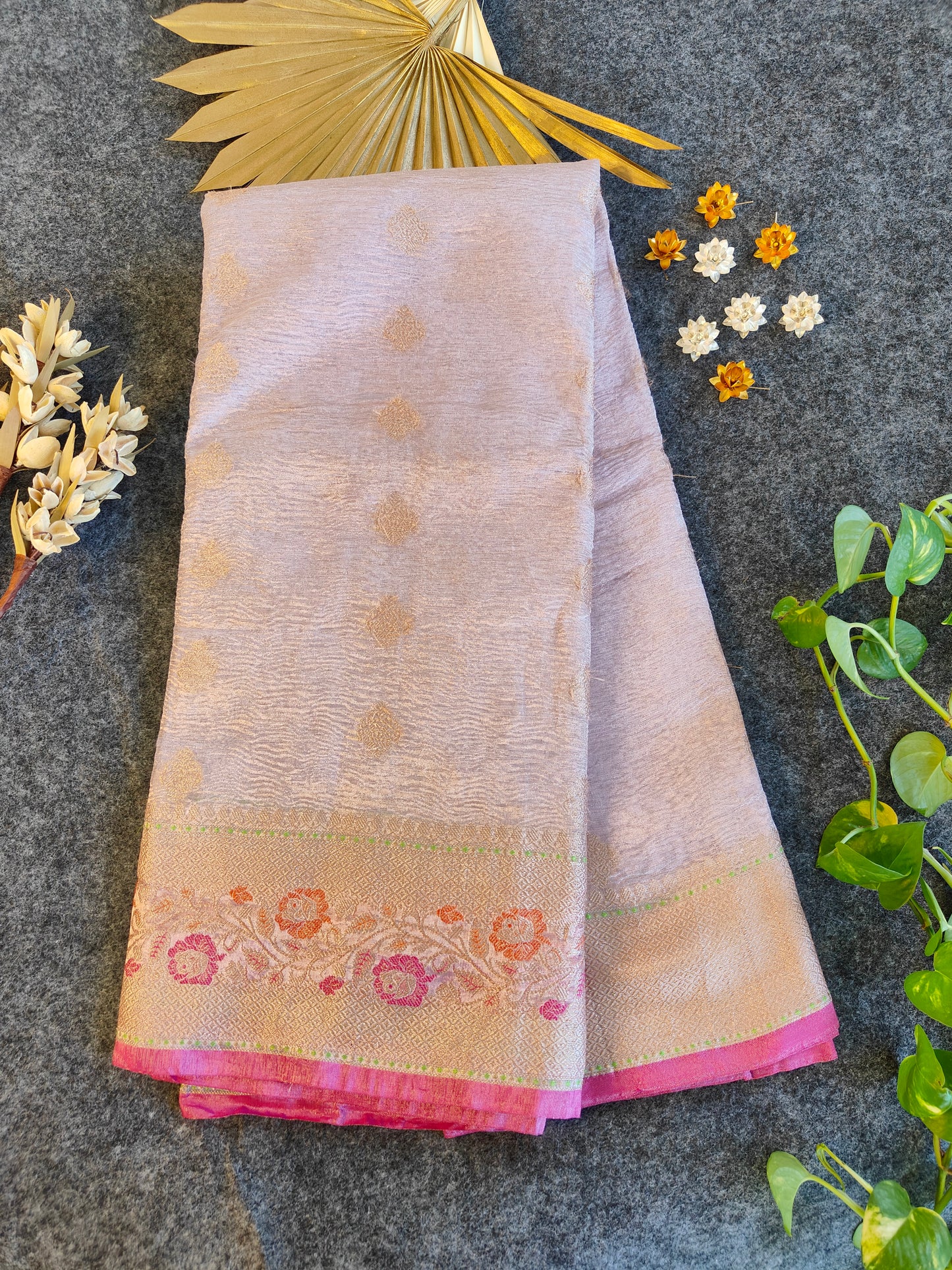 Lilac Crush Tissue Silk Saree