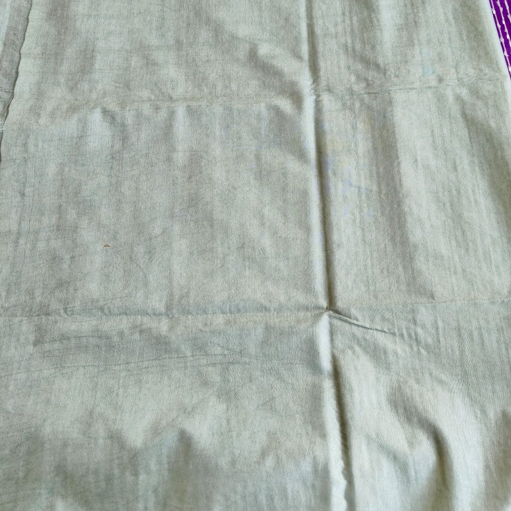 Purple with Grey Baswara Staple Silk Saree