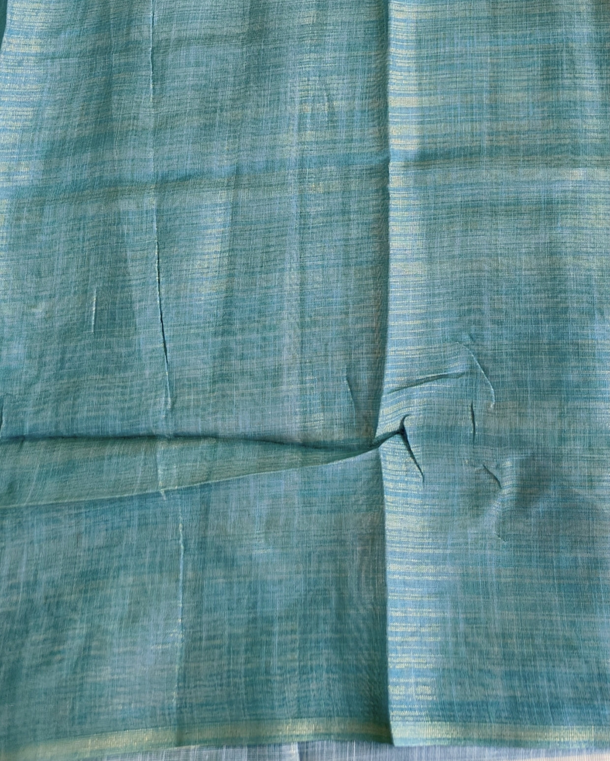 Green Floral Tissue Linen Saree