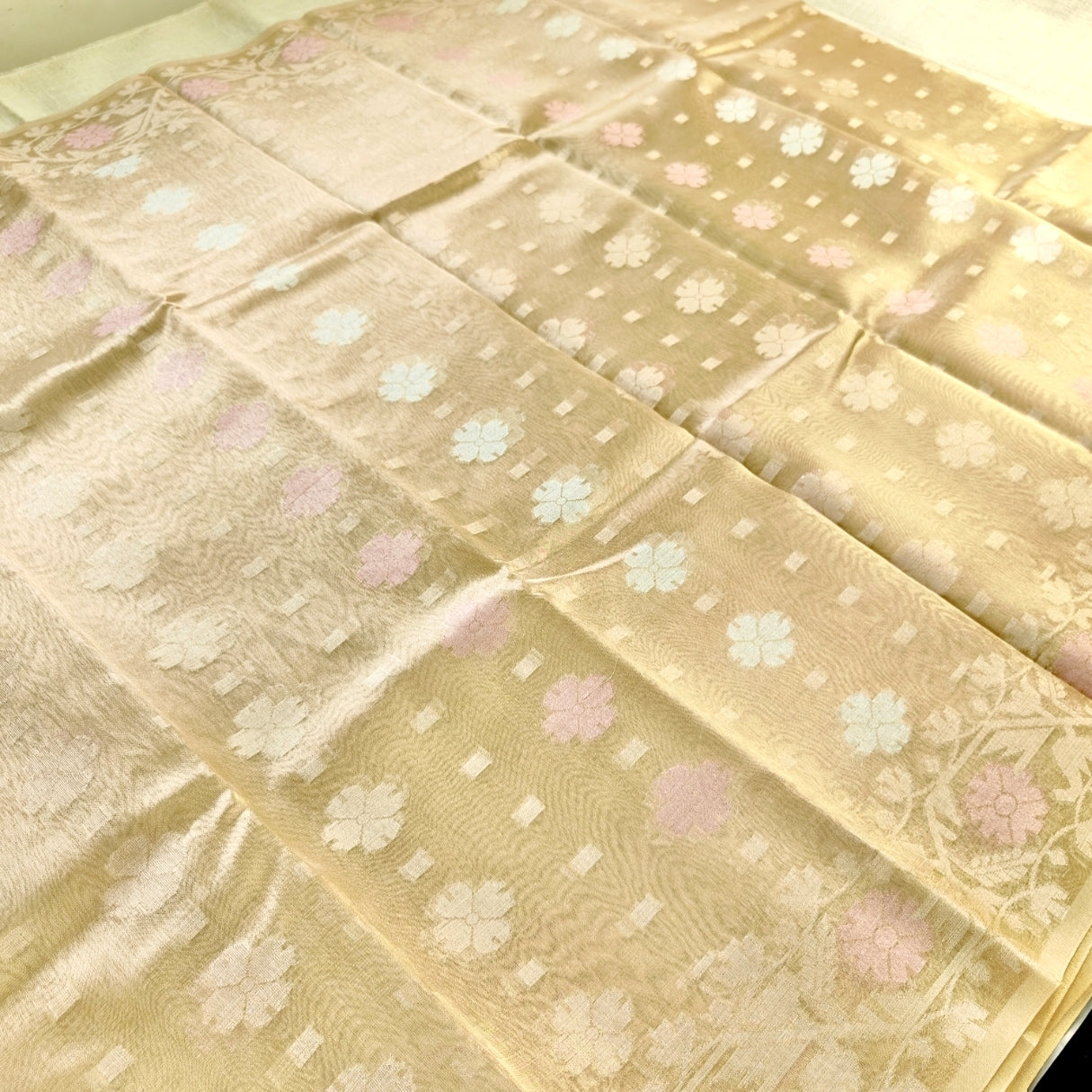 Gold Shimmer Tissue Silk Saree