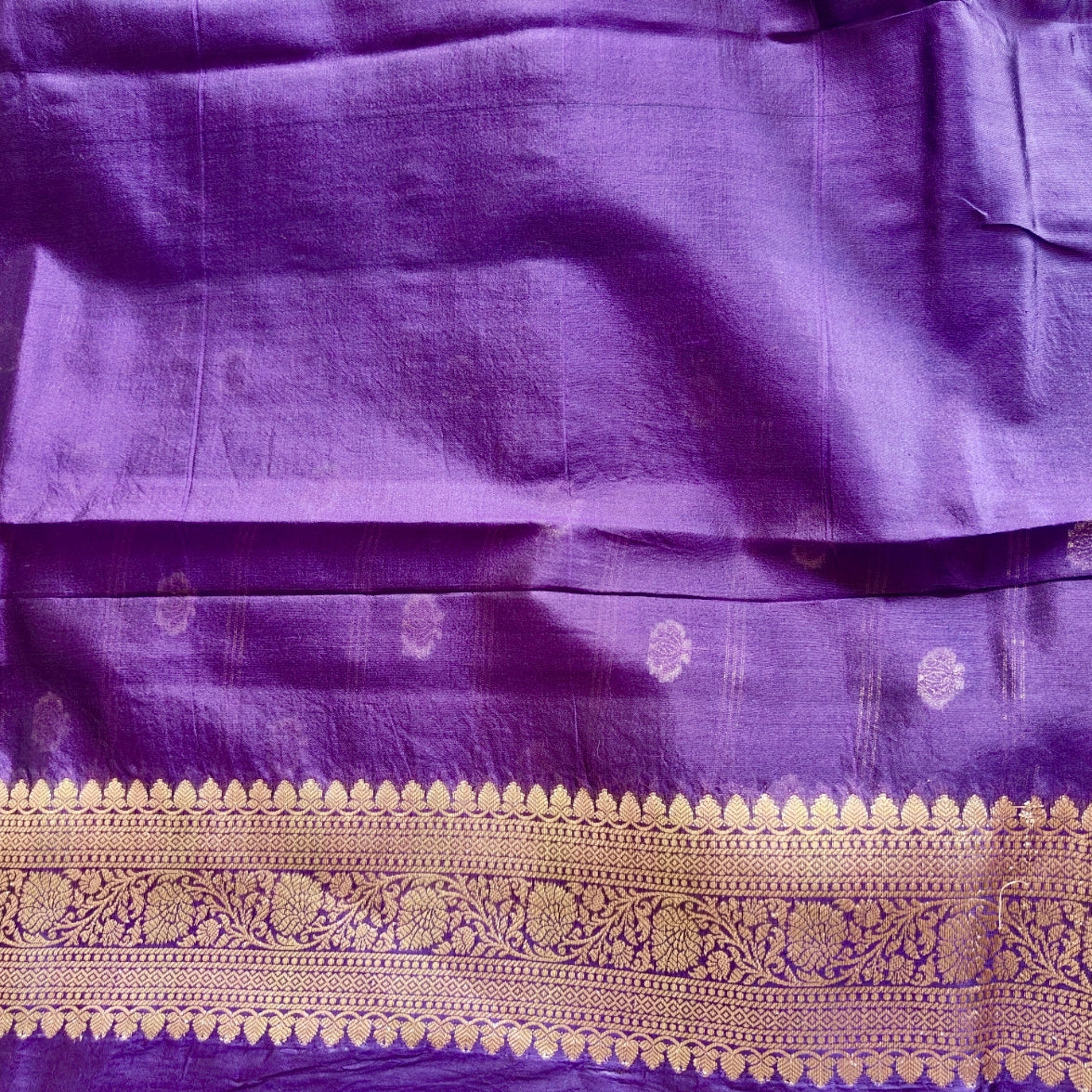 Exclusive Purple Pure Raw Mango Silk Saree