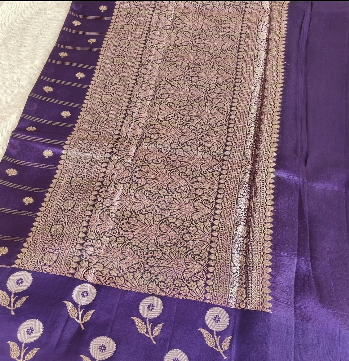 Exclusive Purple Raw Mango Silk Saree