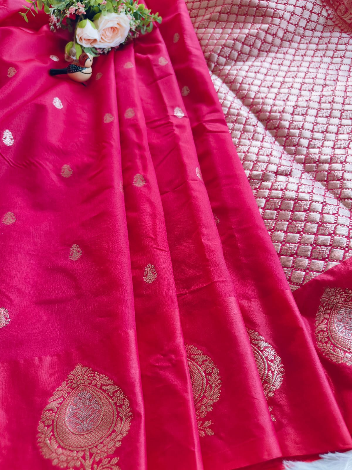 Pink Raw Mango Silk Saree