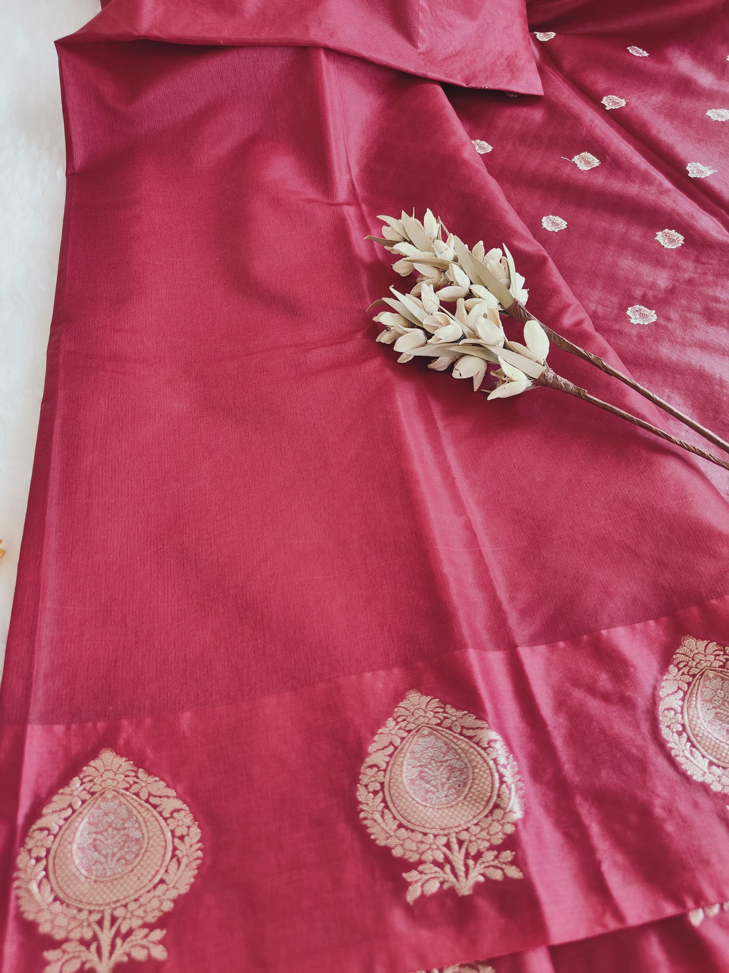 Maroon Raw Mango Silk Saree