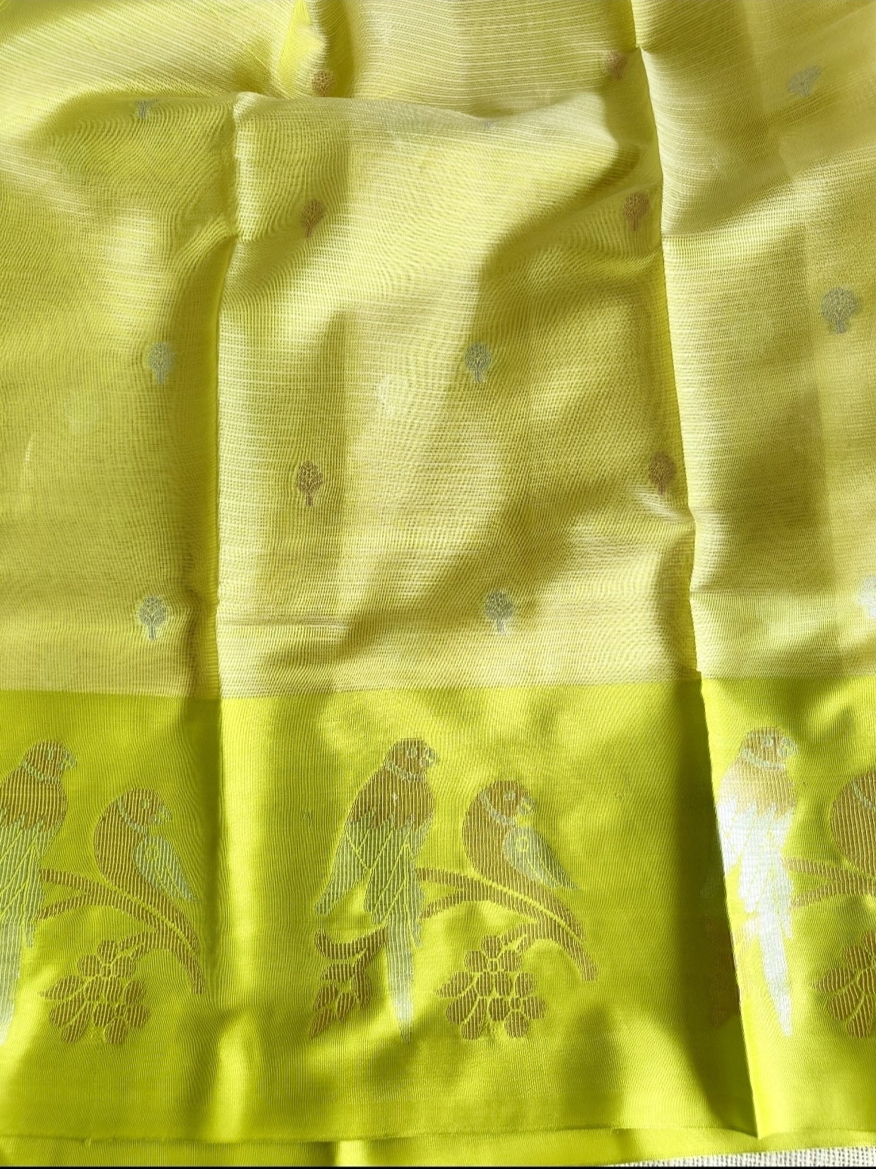 Green Zari Kota Silk Saree