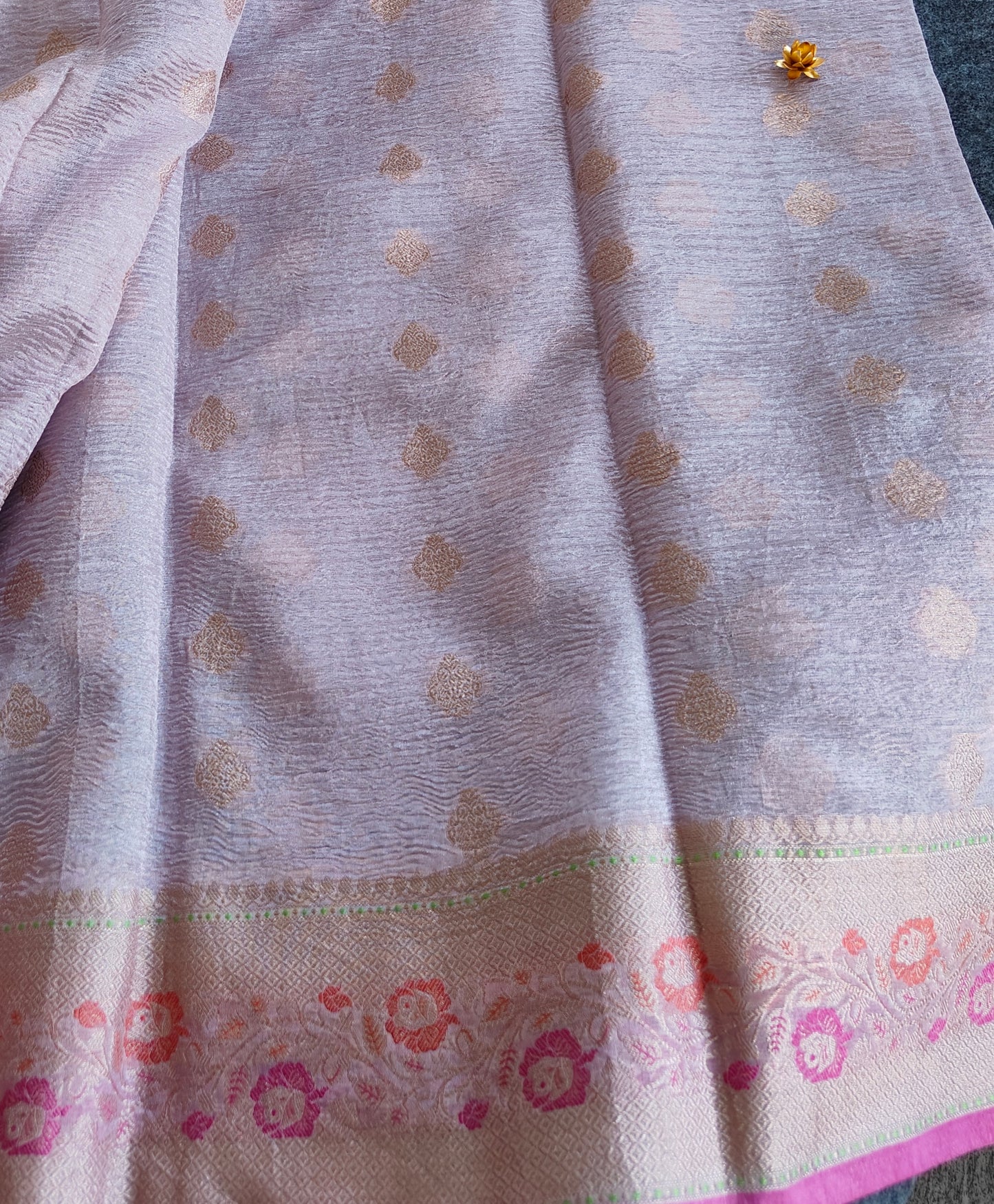Lilac Crush Tissue Silk Saree