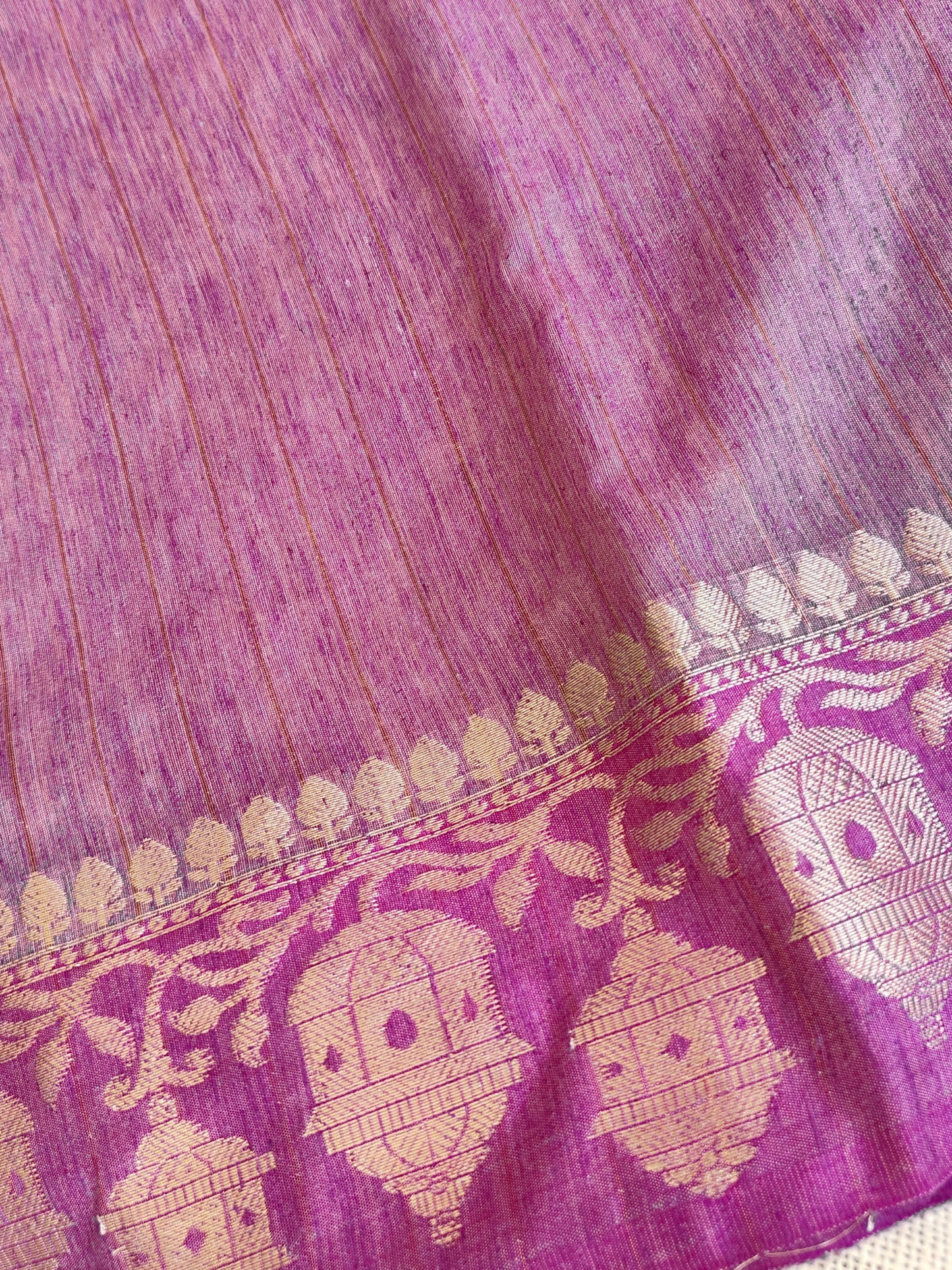 Purple Munga Silk Cotton Saree