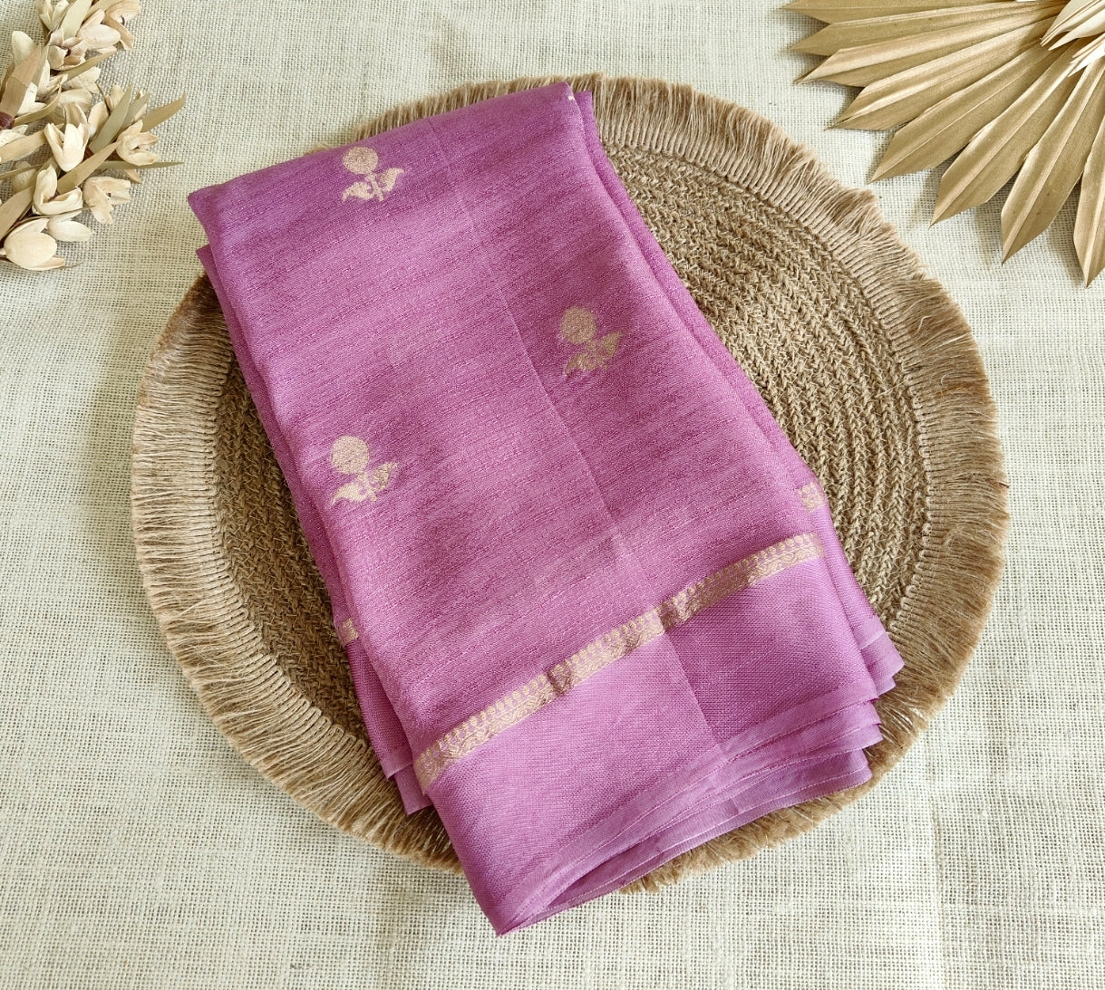Lilac Viscous Khadi Georgette Saree
