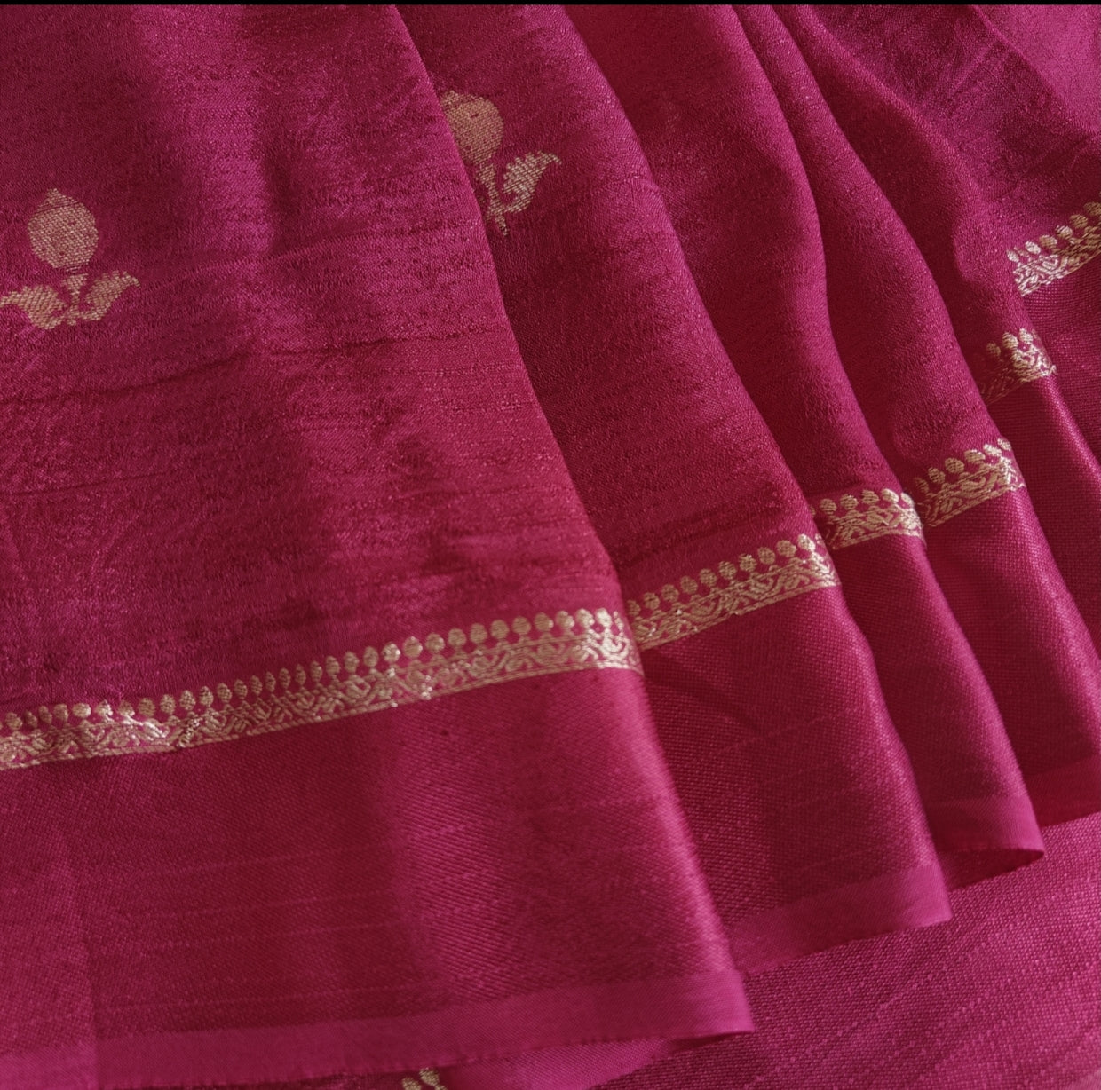 Maroon Viscous Khadi Georgette Saree