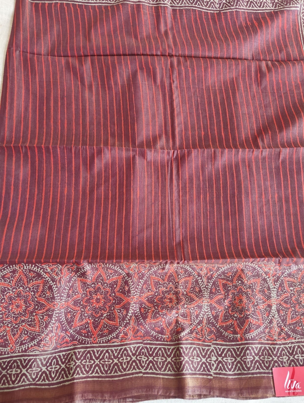 Maroon Semi Chanderi Silk Saree