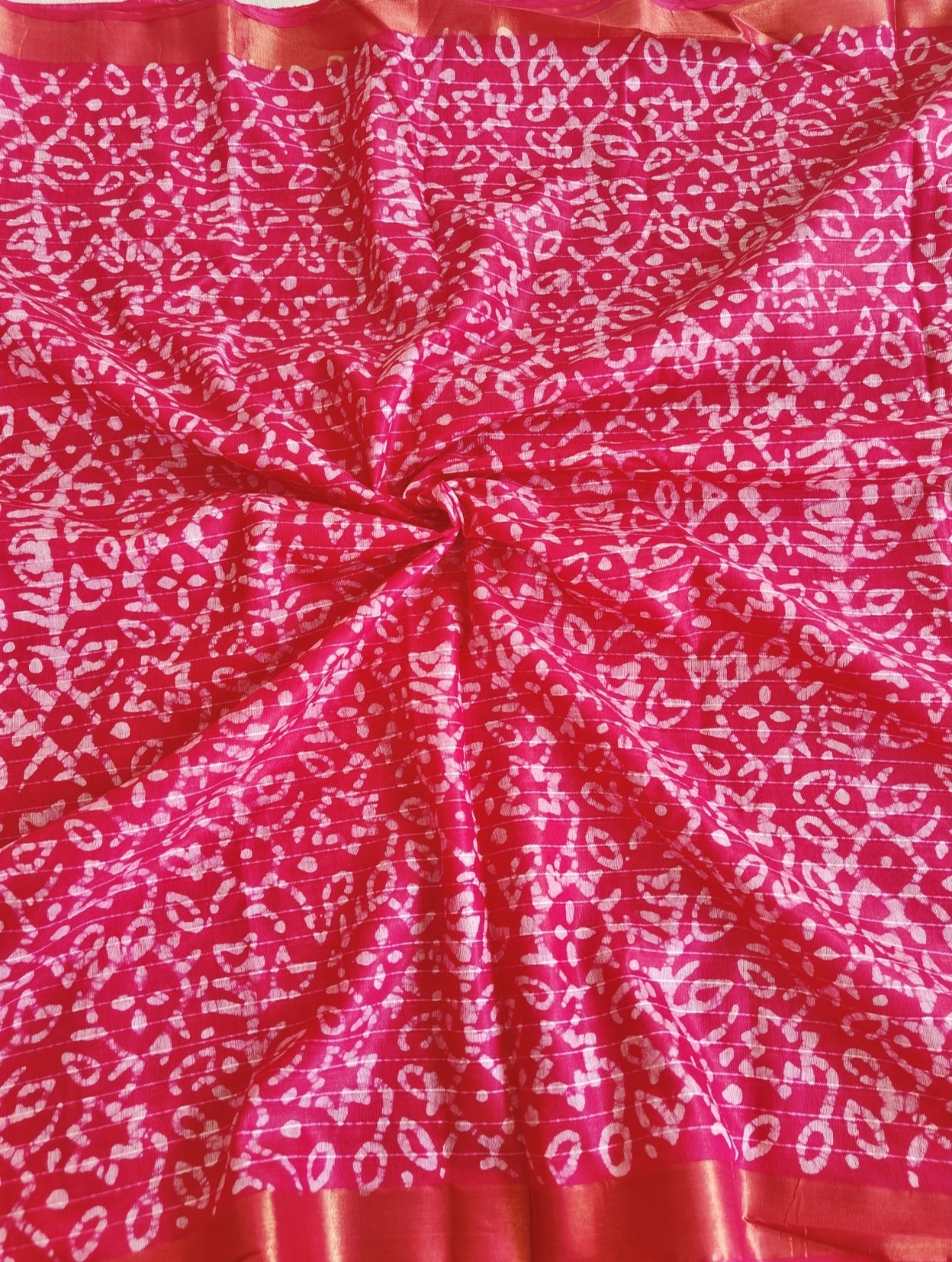 Rani Pink Batik Saree