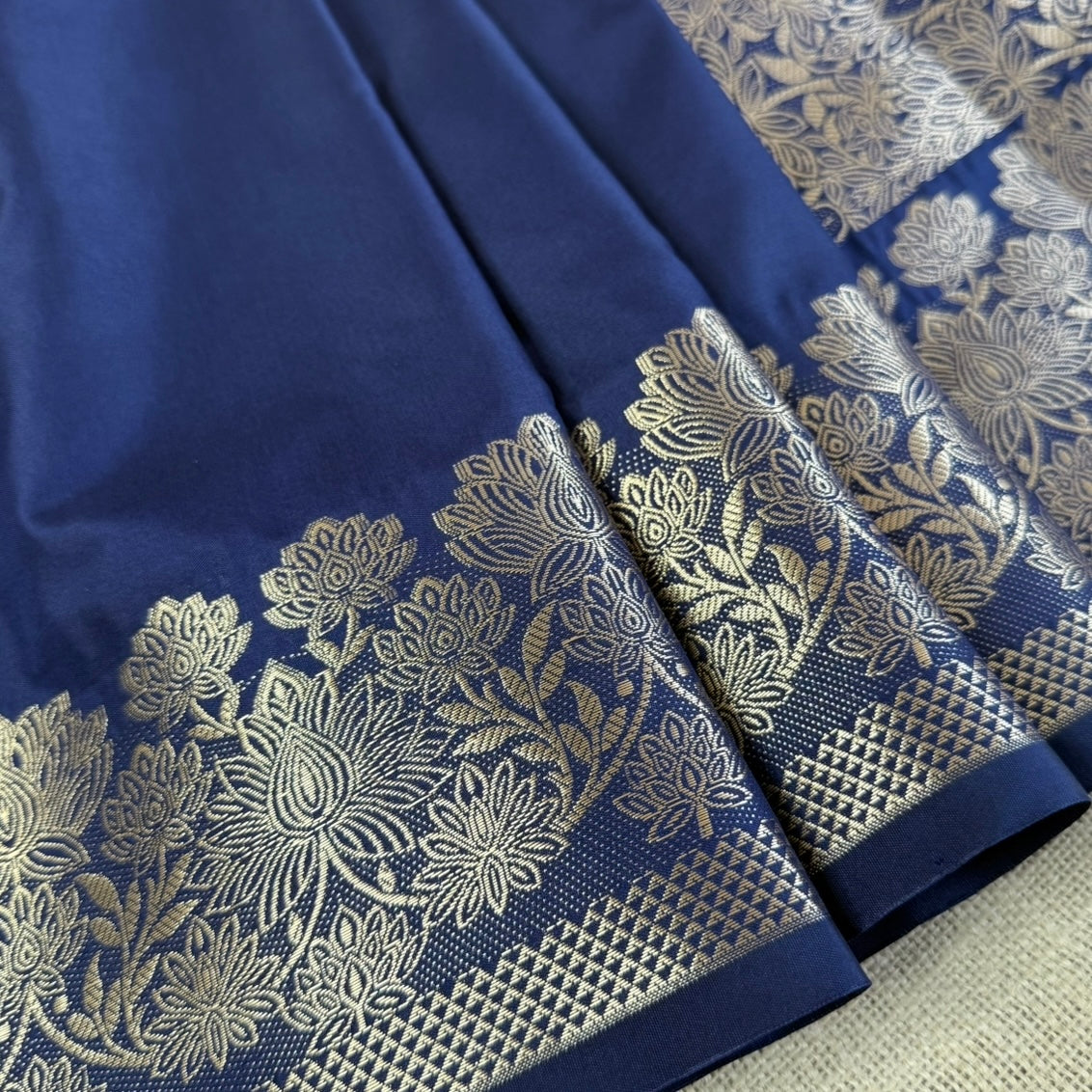 Navy Banarasi Kadwa Katan Silk Saree