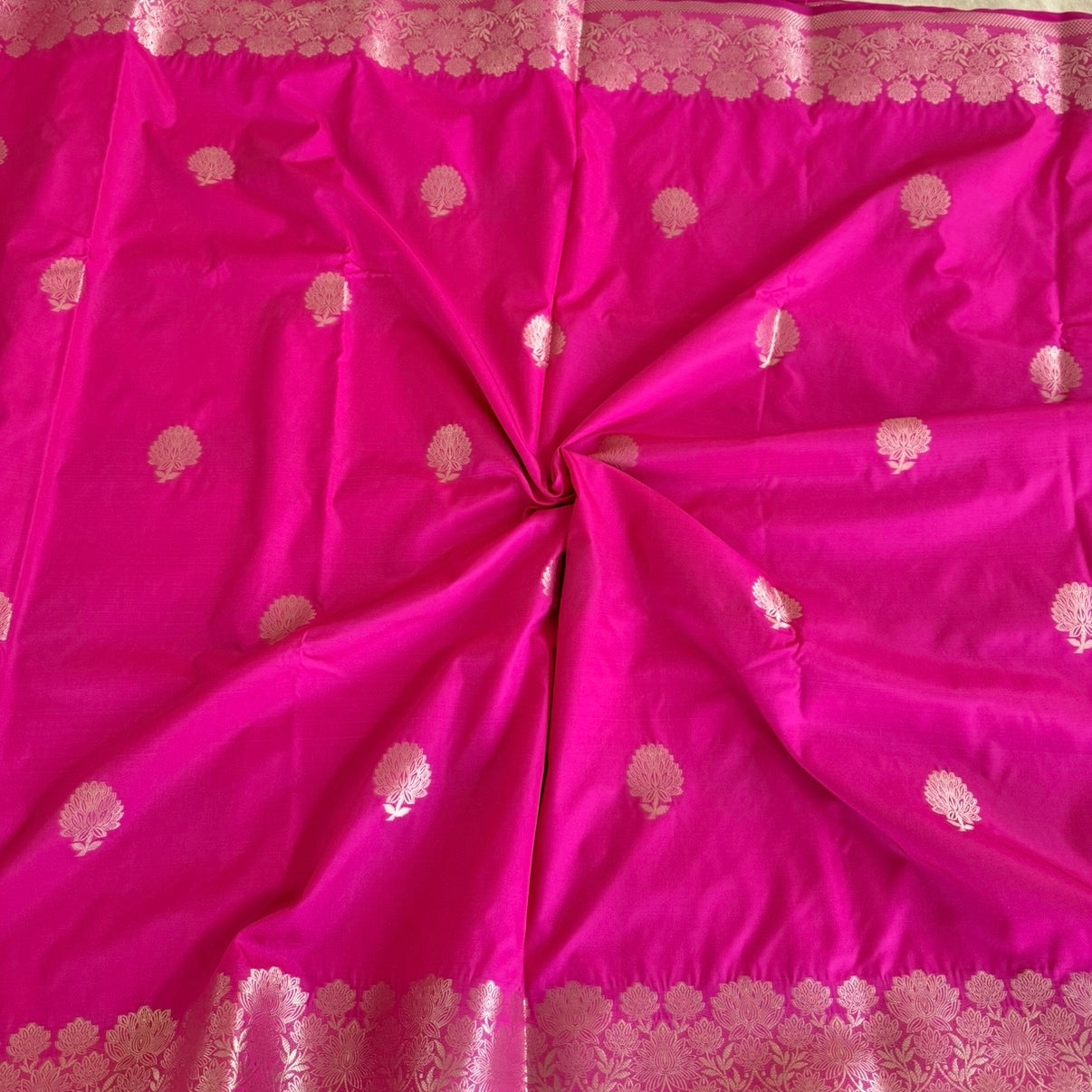 Rani Pink Banarasi Kadwa Katan Silk Saree