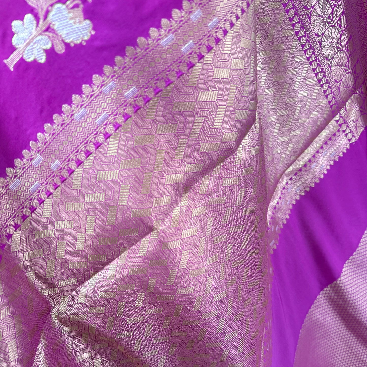 Magenta Banarasi Russian Silk