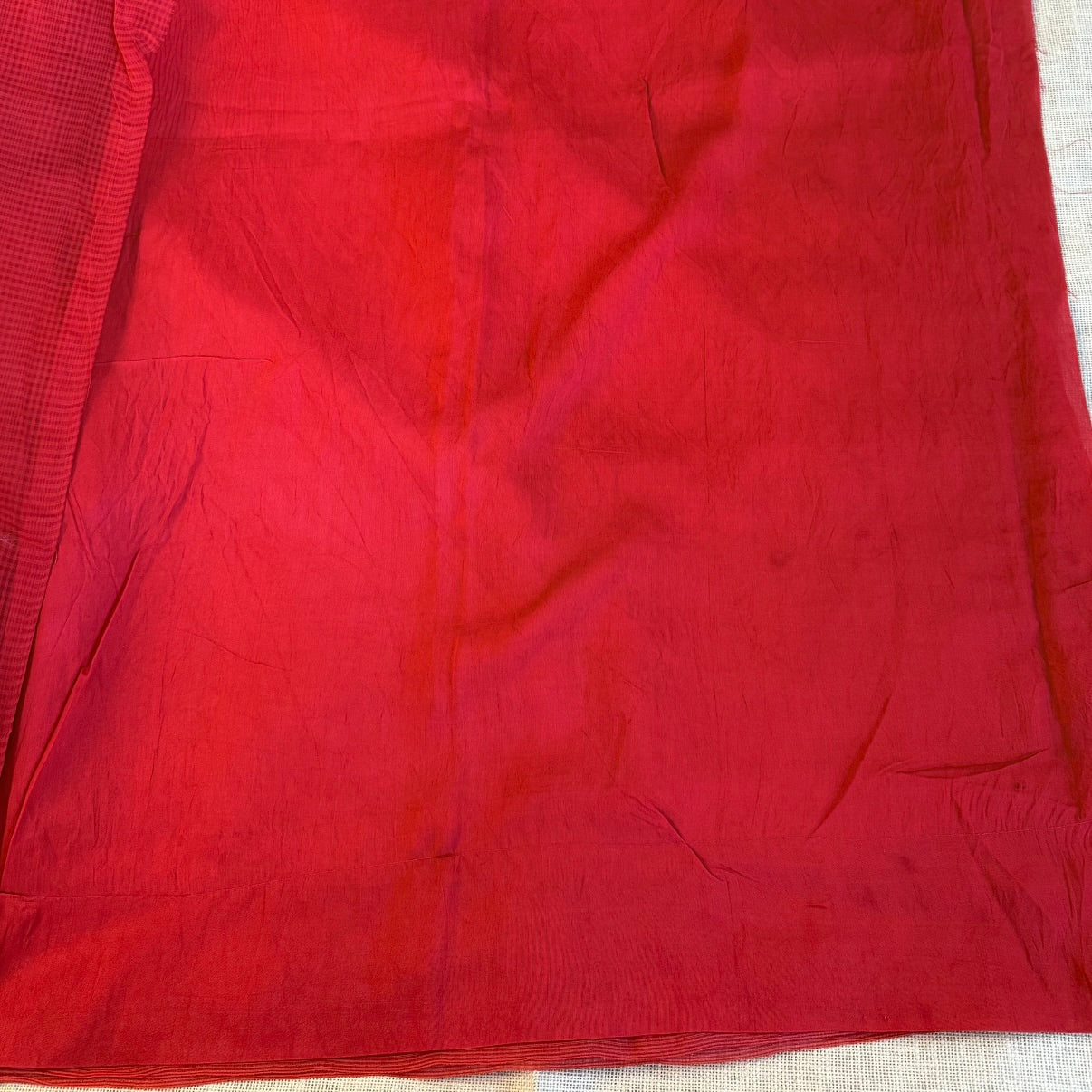 Vibrant Orange Kota Embroidery Saree