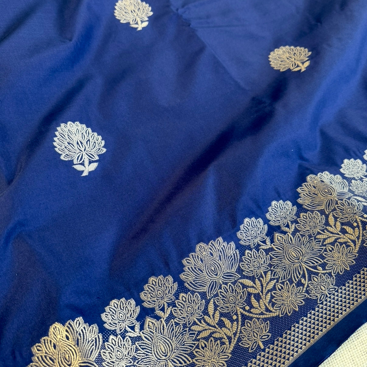 Navy Banarasi Kadwa Katan Silk Saree