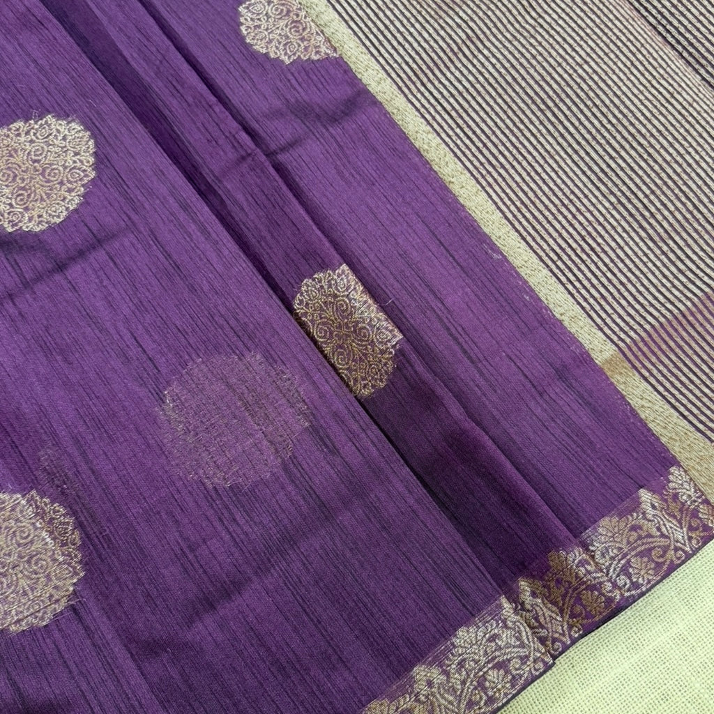 Purple Premium Semi Tussar Saree