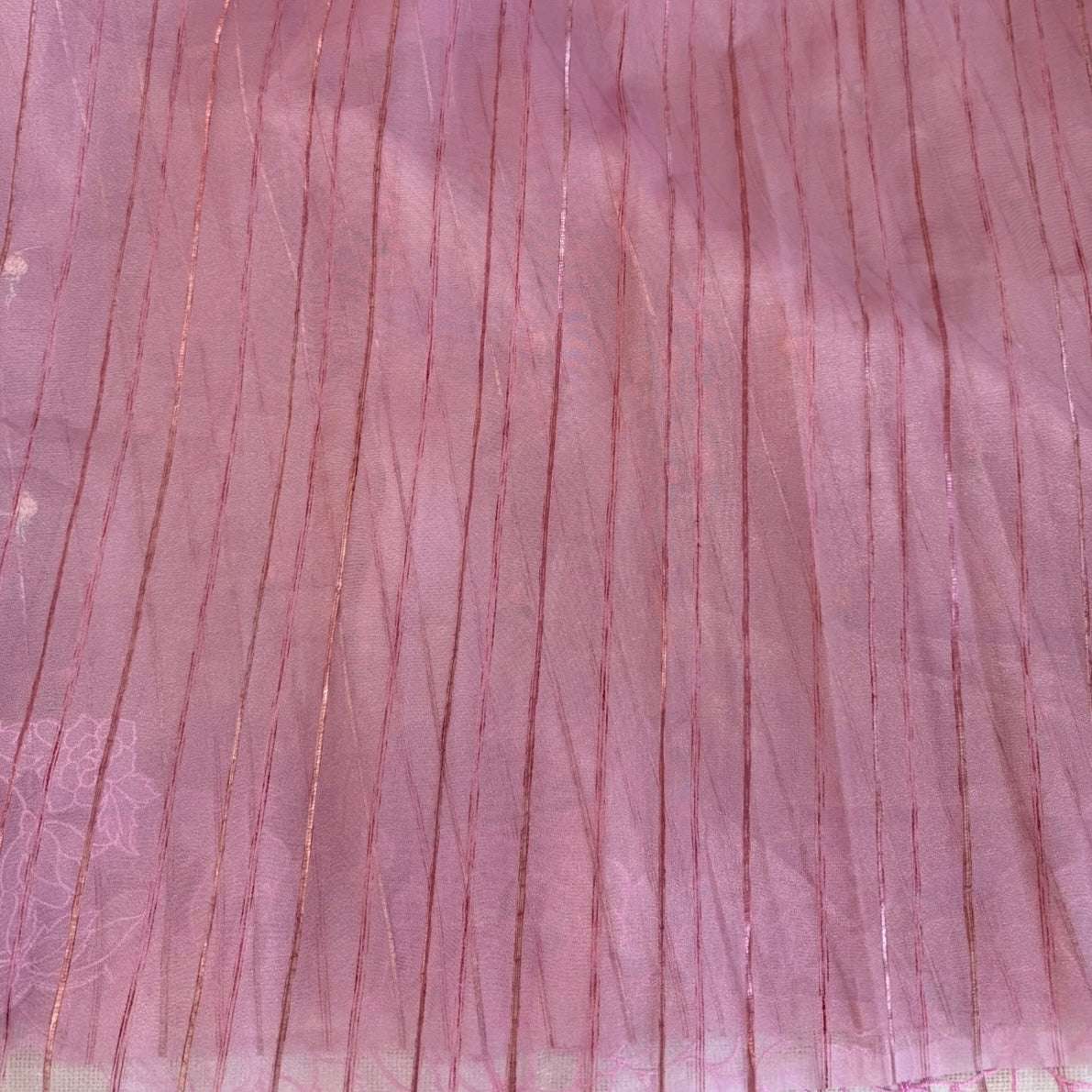 Lilac lavender organza floral appliqué embroidery saree