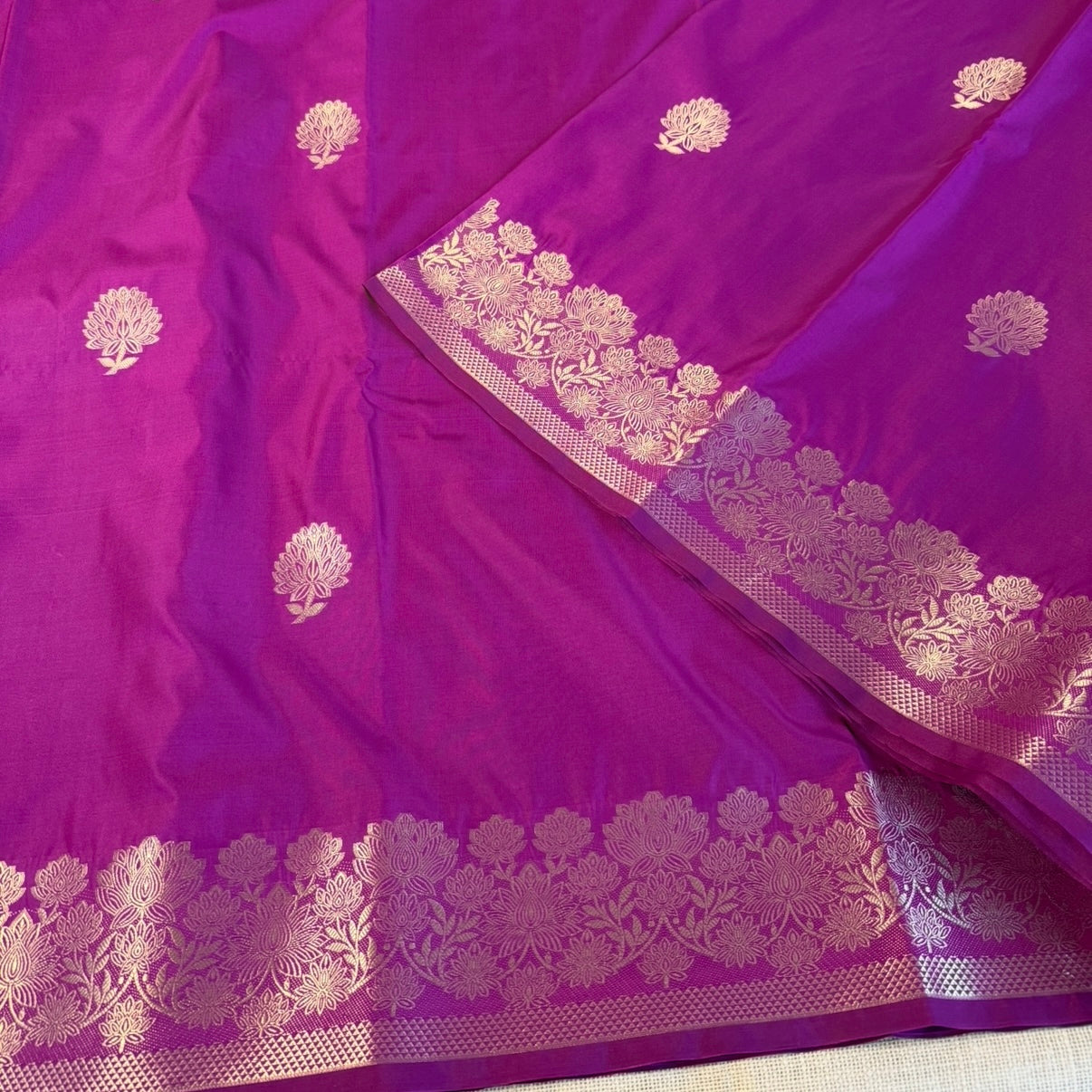 Magenta Banarasi Kadwa Katan Silk Saree