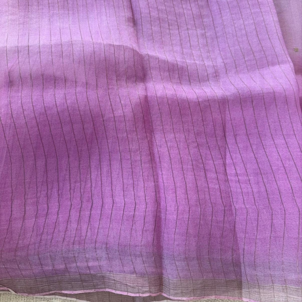 Pinkish Lavender Floral Digital Printed Muslin Sequin Silk