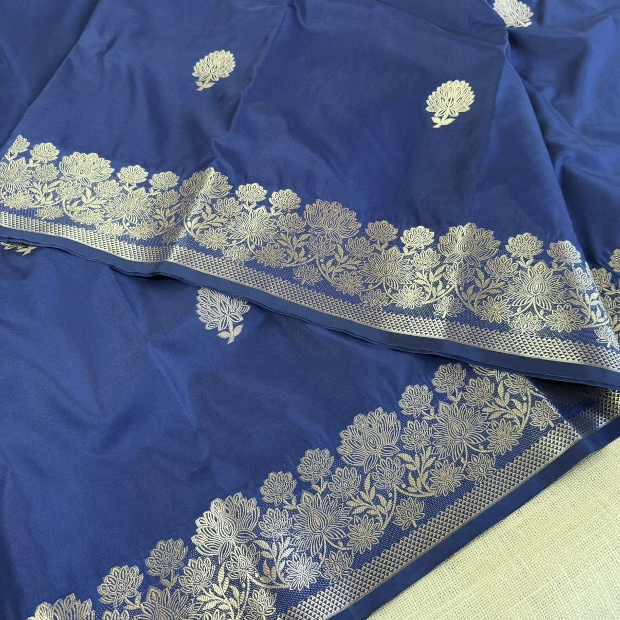 Navy Banarasi Kadwa Katan Silk Saree
