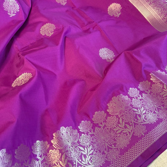 Magenta Banarasi Kadwa Katan Silk Saree