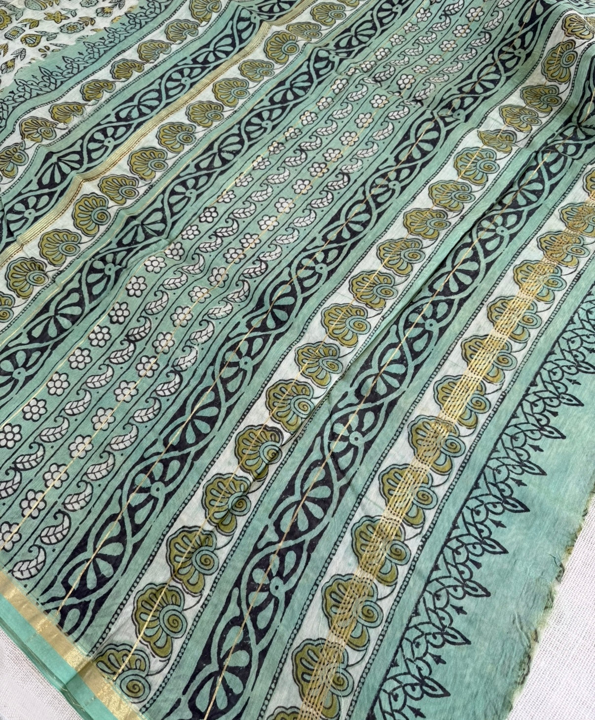 Pastel Green Pure Chanderi Silk Cotton Saree