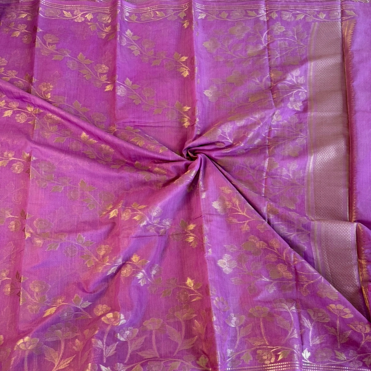 Lilac Banarasi Chinnon Silk Saree
